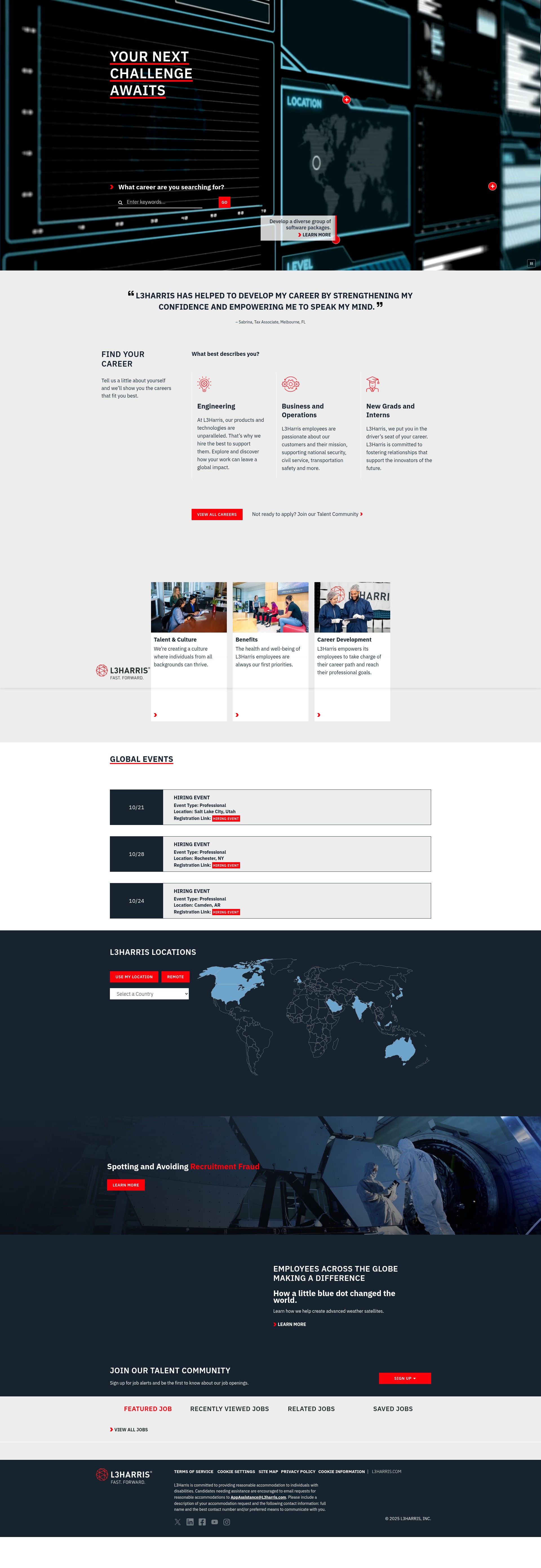 Screenshot of careers.l3harris.com
