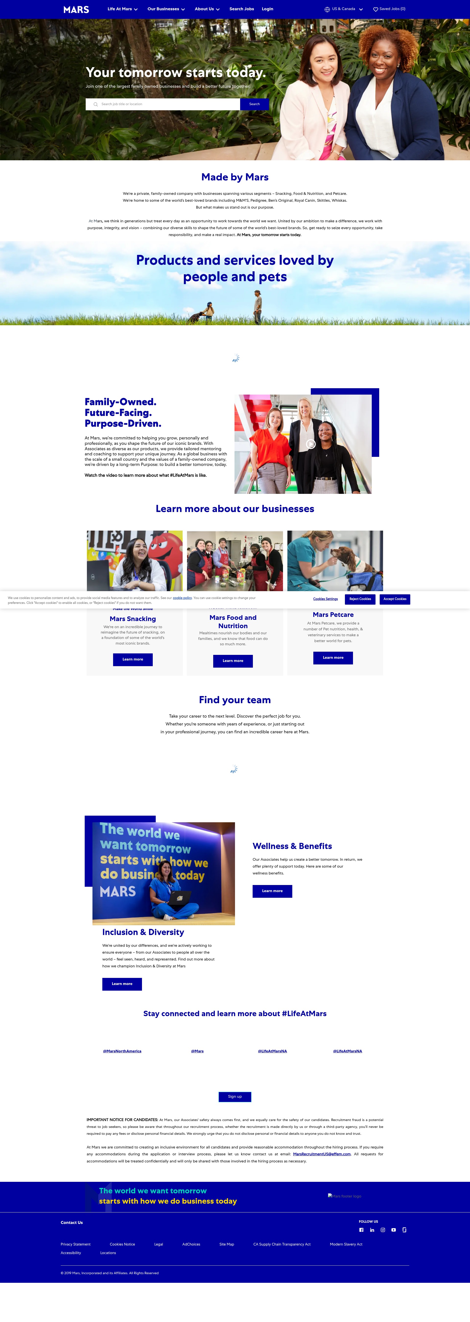 Screenshot of careers.mars.com