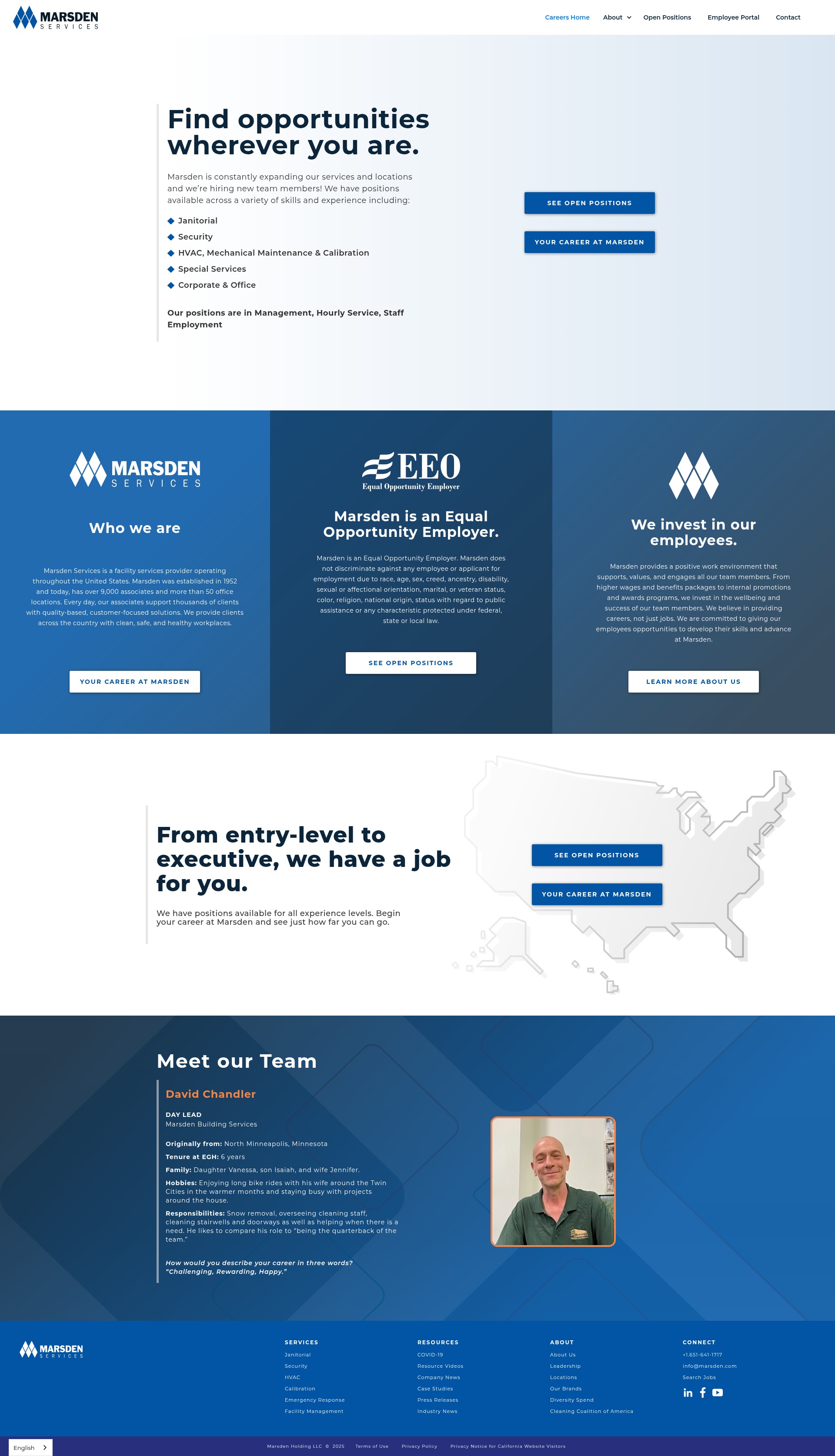 Screenshot of careers.marsden.com