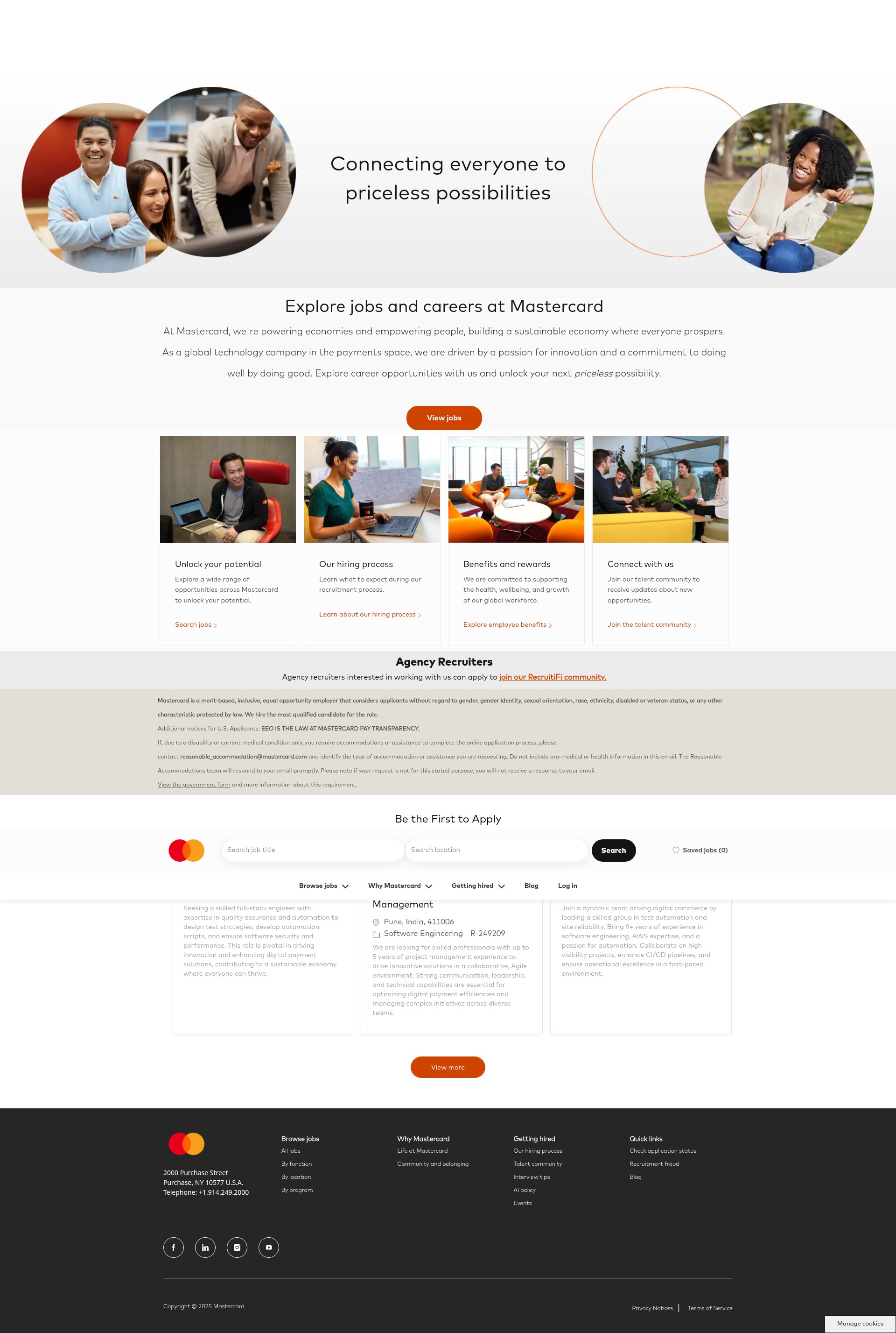 Screenshot of careers.mastercard.com