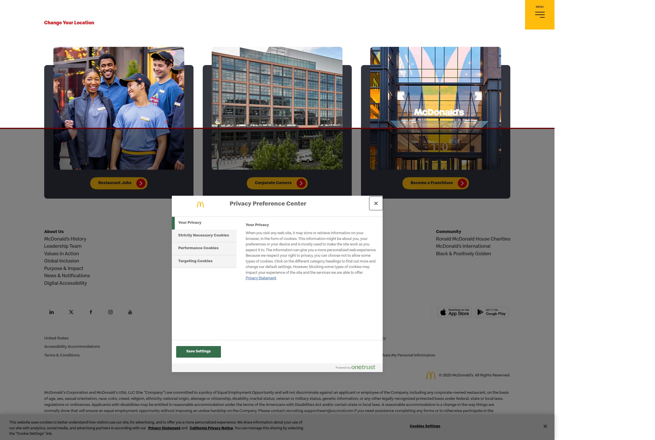 Screenshot of careers.mcdonalds.com