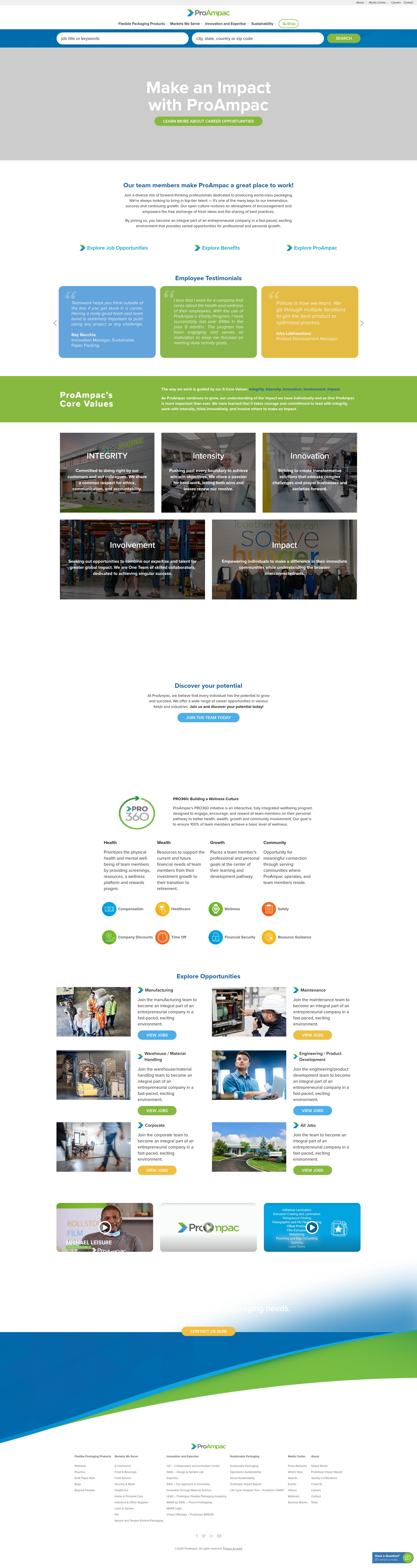 Screenshot of careers.proampac.com
