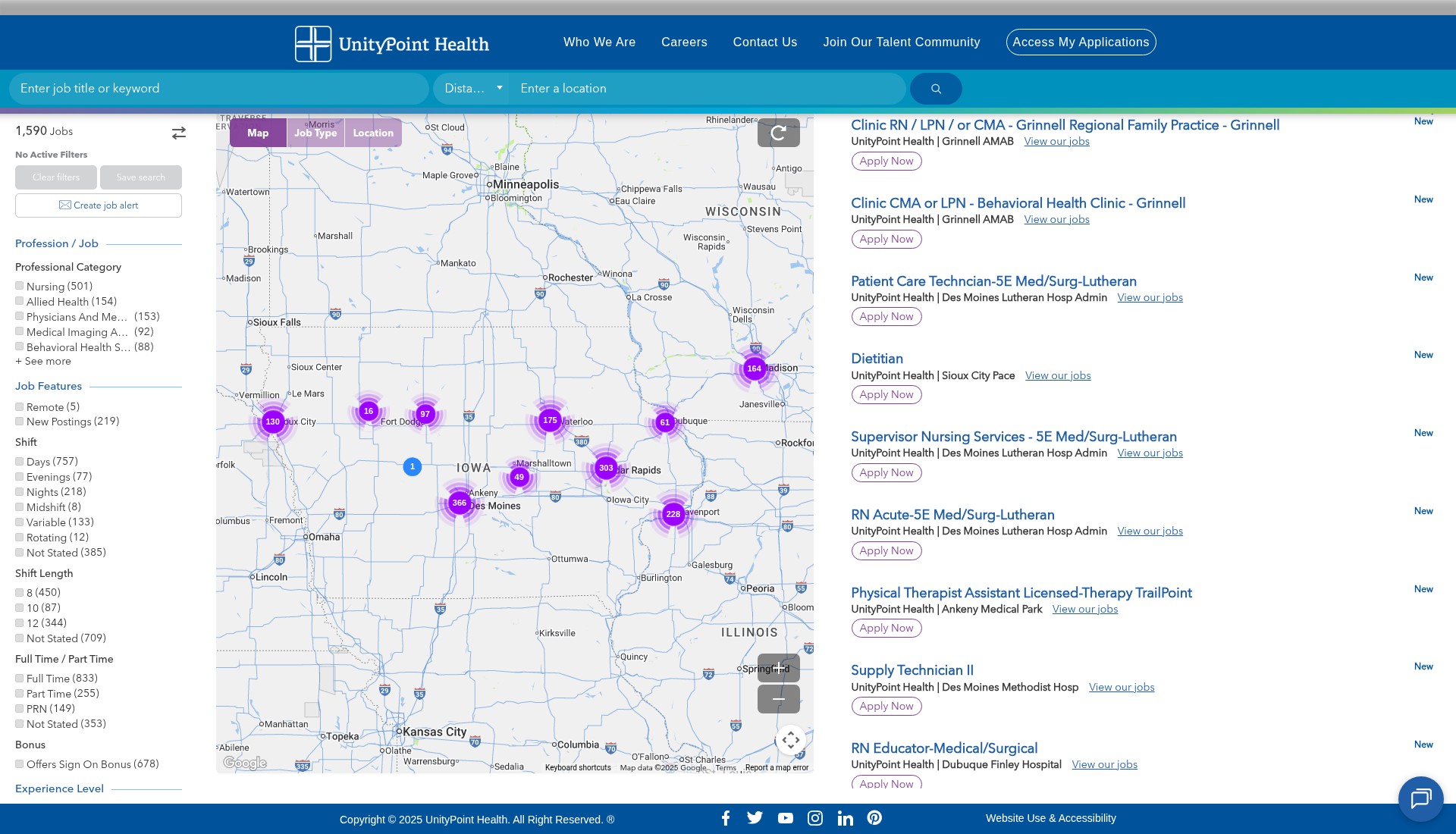Screenshot of careers.unitypoint.org