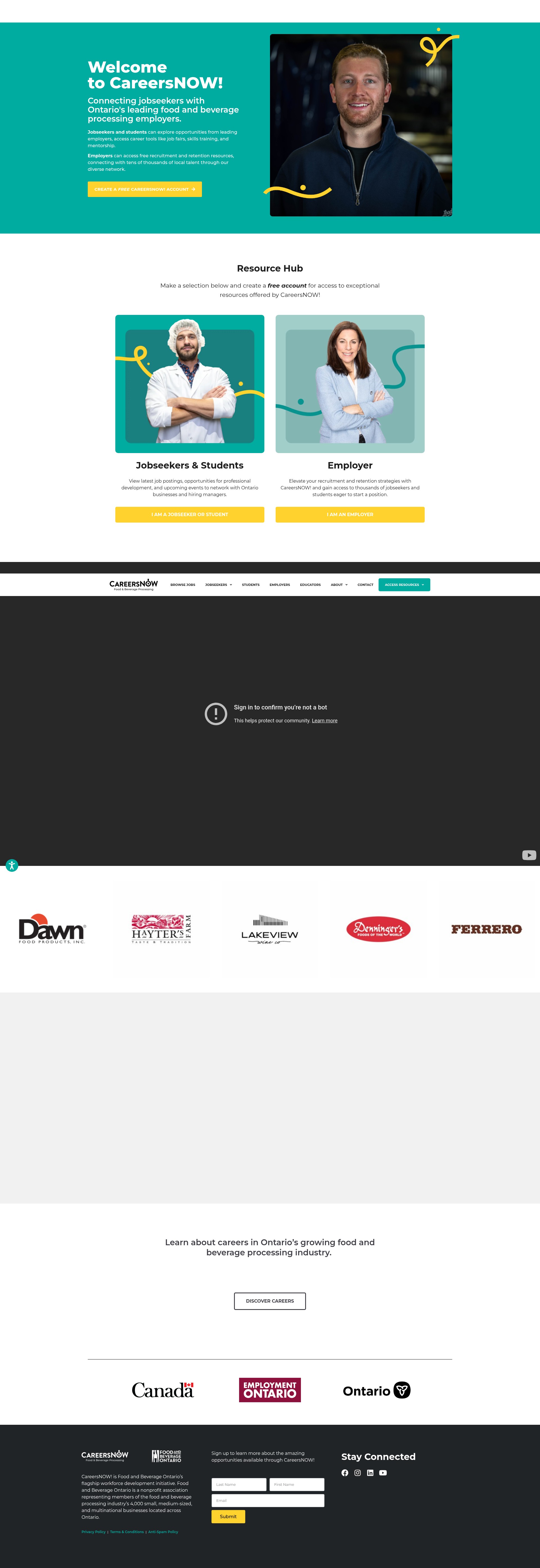 Screenshot of careersnow.ca