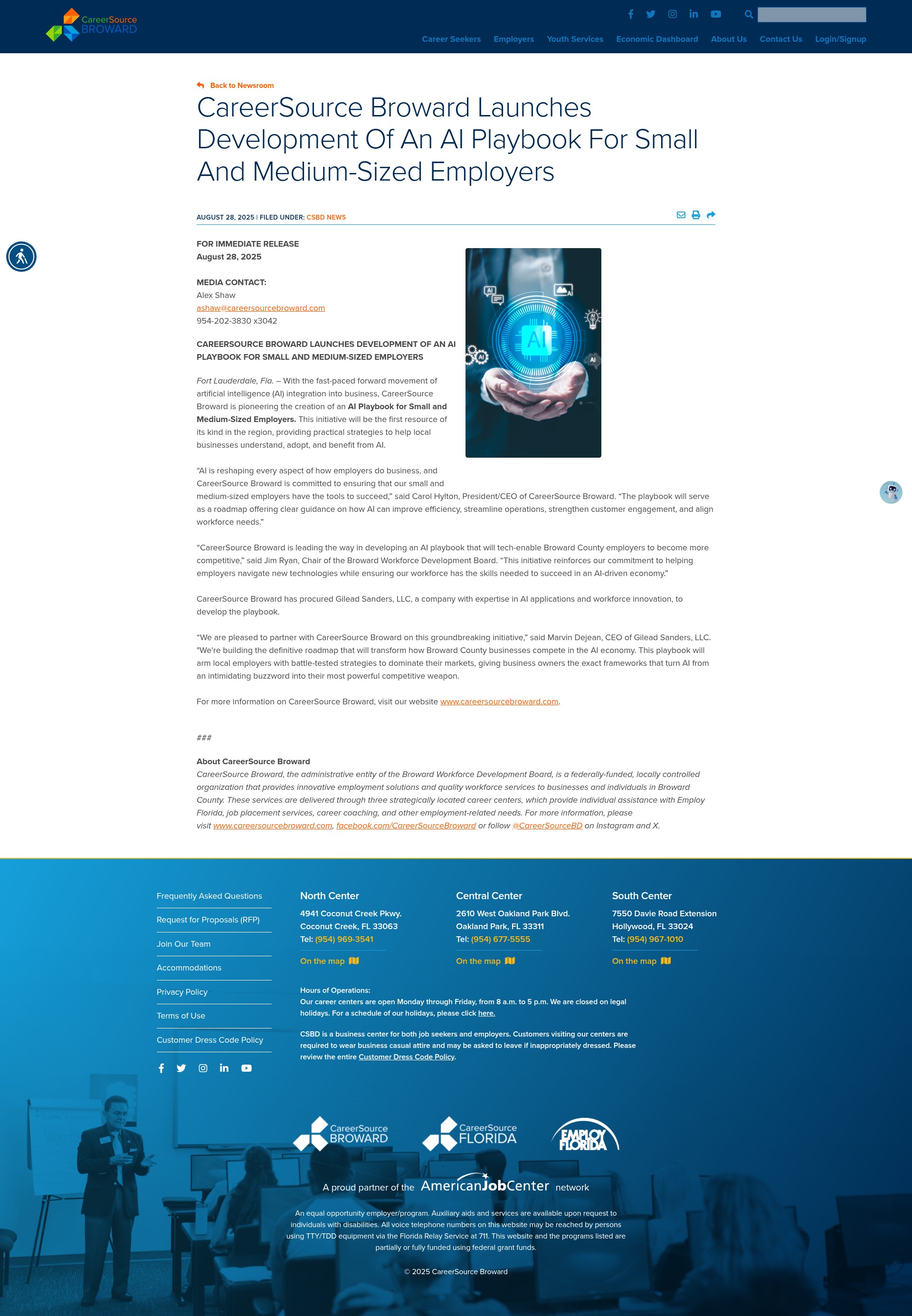 Screenshot of careersourcebroward.com