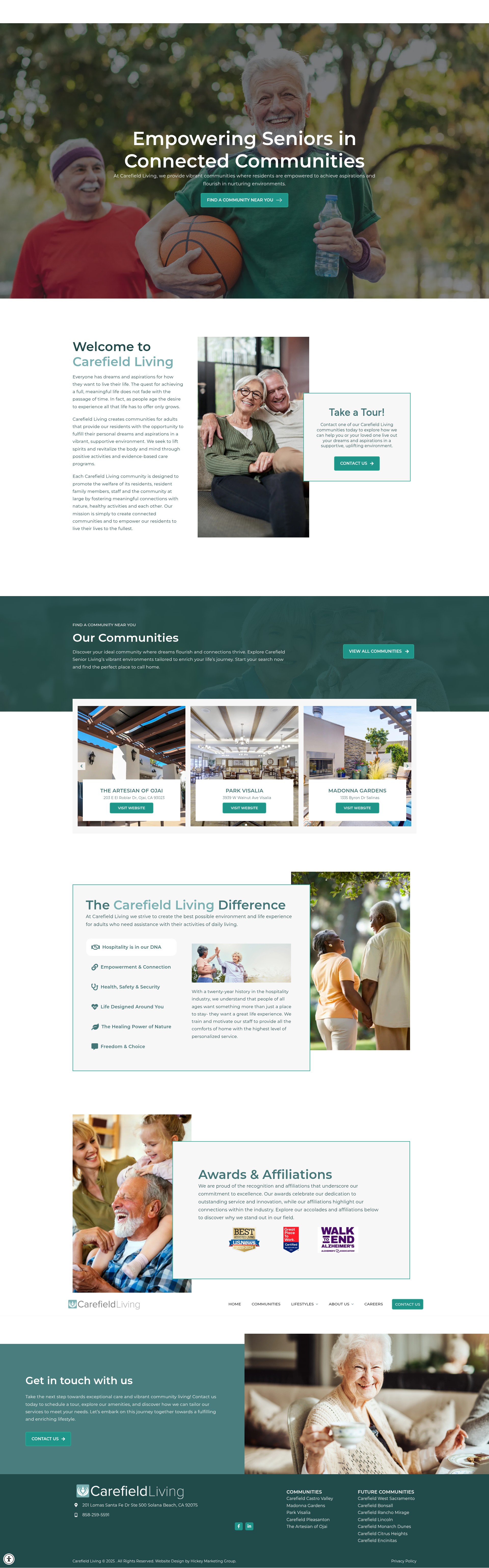 Screenshot of carefieldliving.com