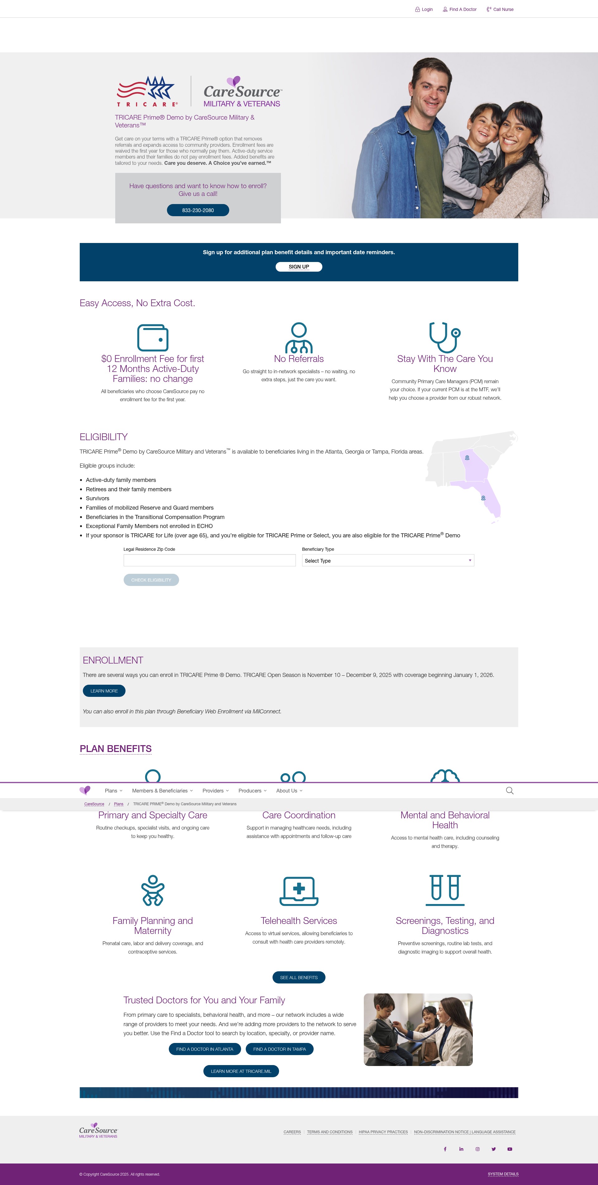 Screenshot of caresourcemilitary.com