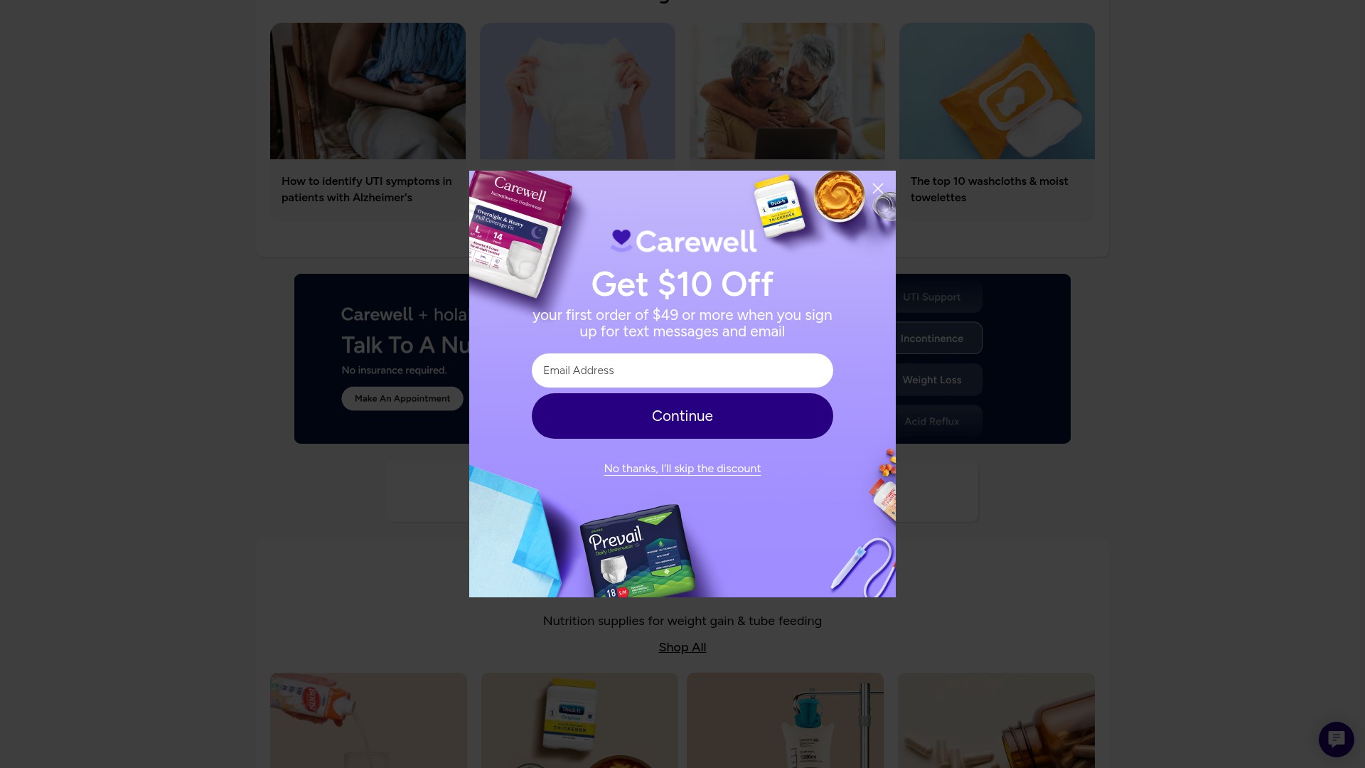 Screenshot of carewell.com