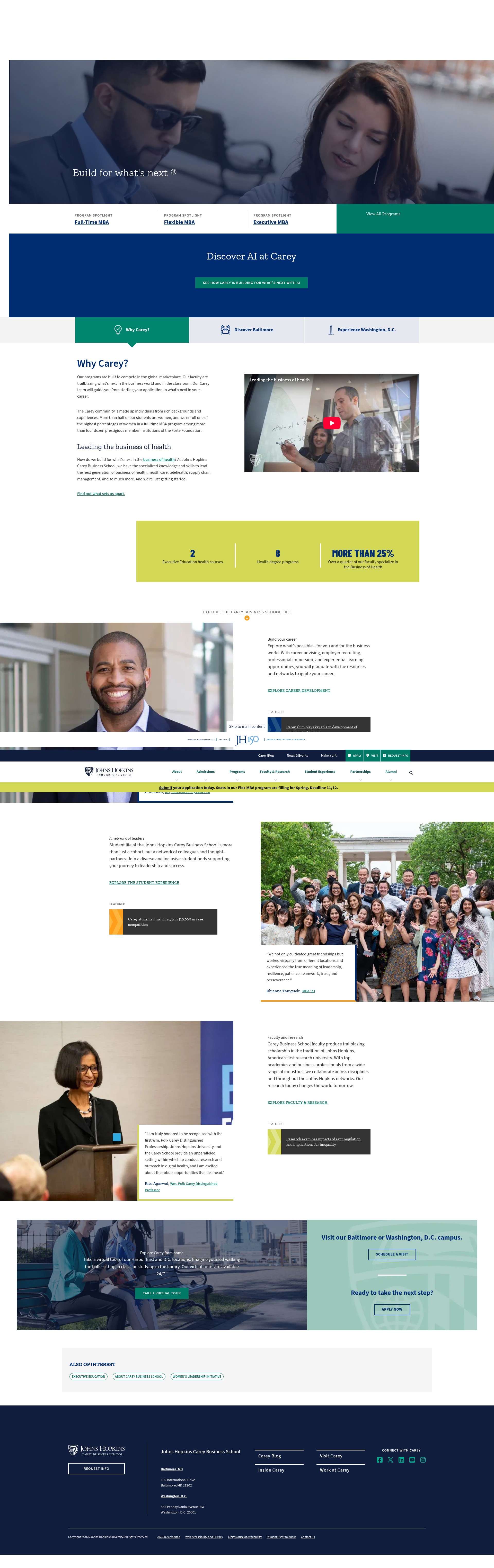 Screenshot of carey.jhu.edu