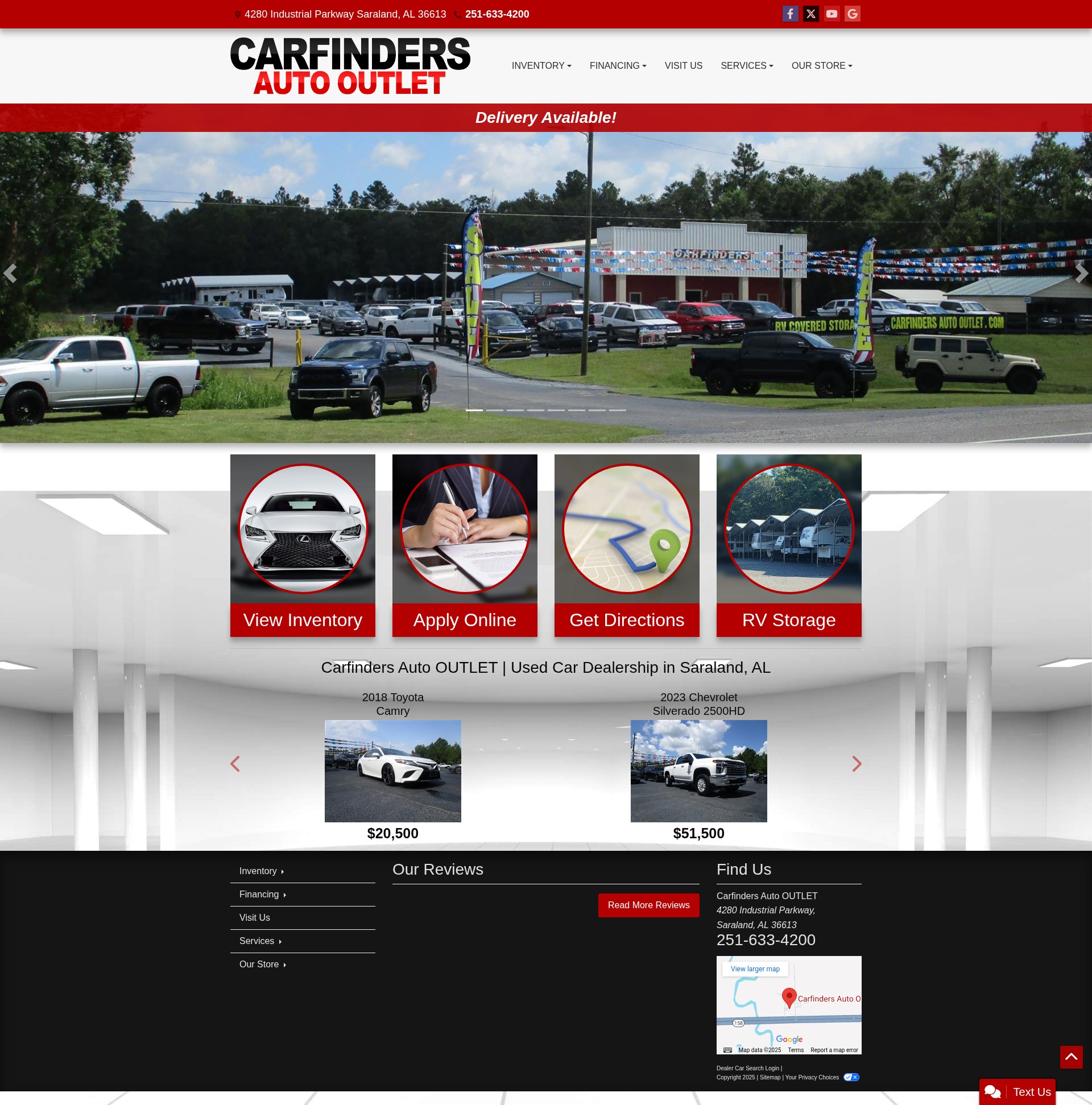 Screenshot of carfindersautooutlet.com