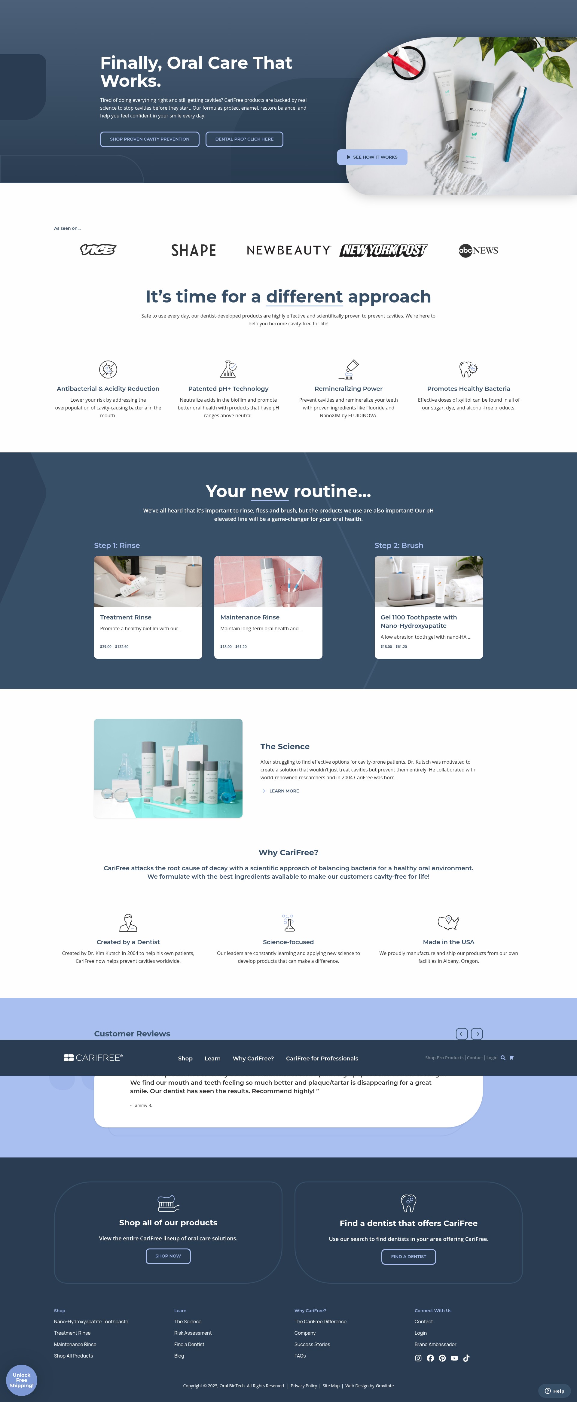 Screenshot of carifree.com
