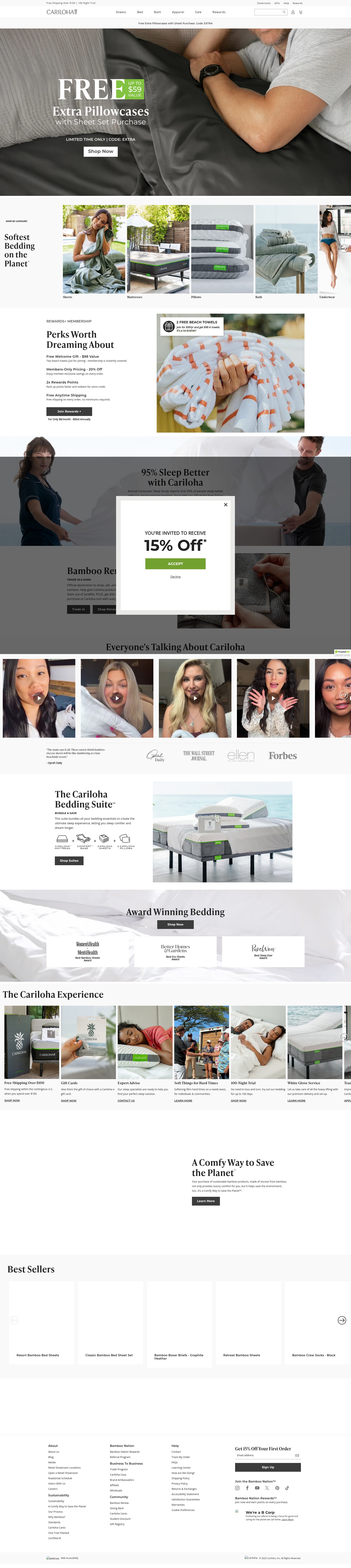 Screenshot of cariloha.com