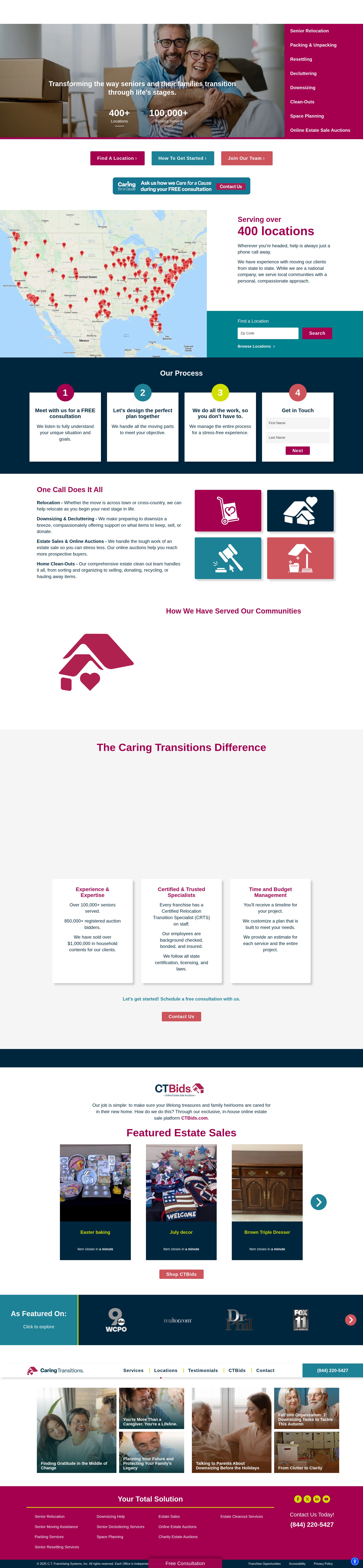 Screenshot of caringtransitions.com