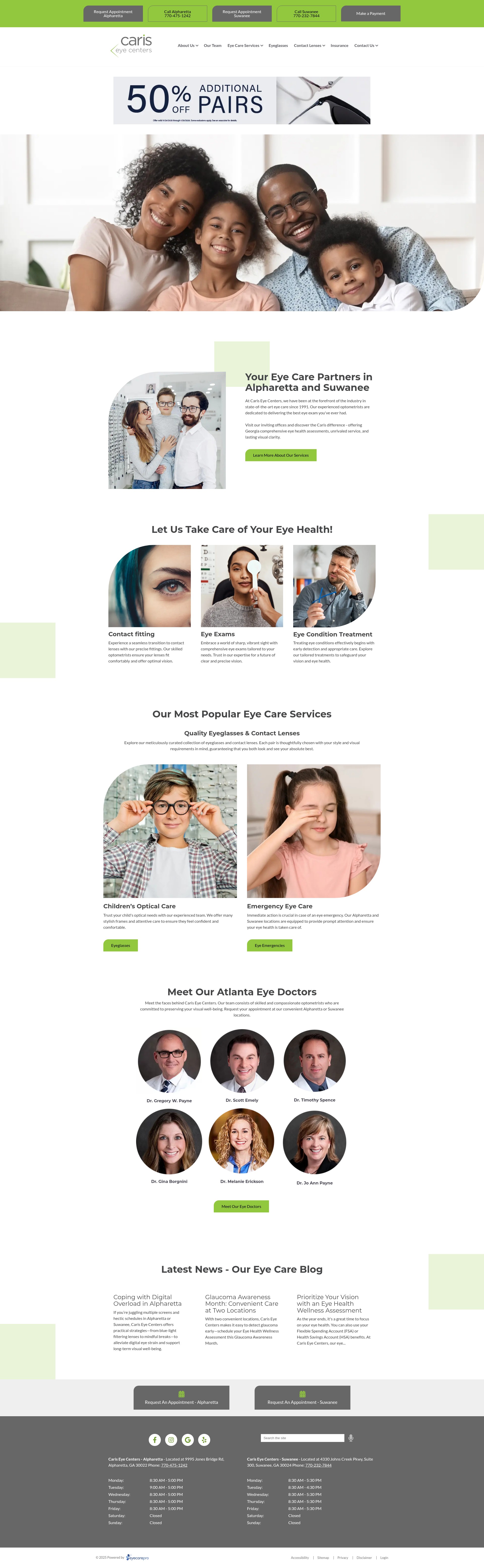Screenshot of cariseyecenters.com
