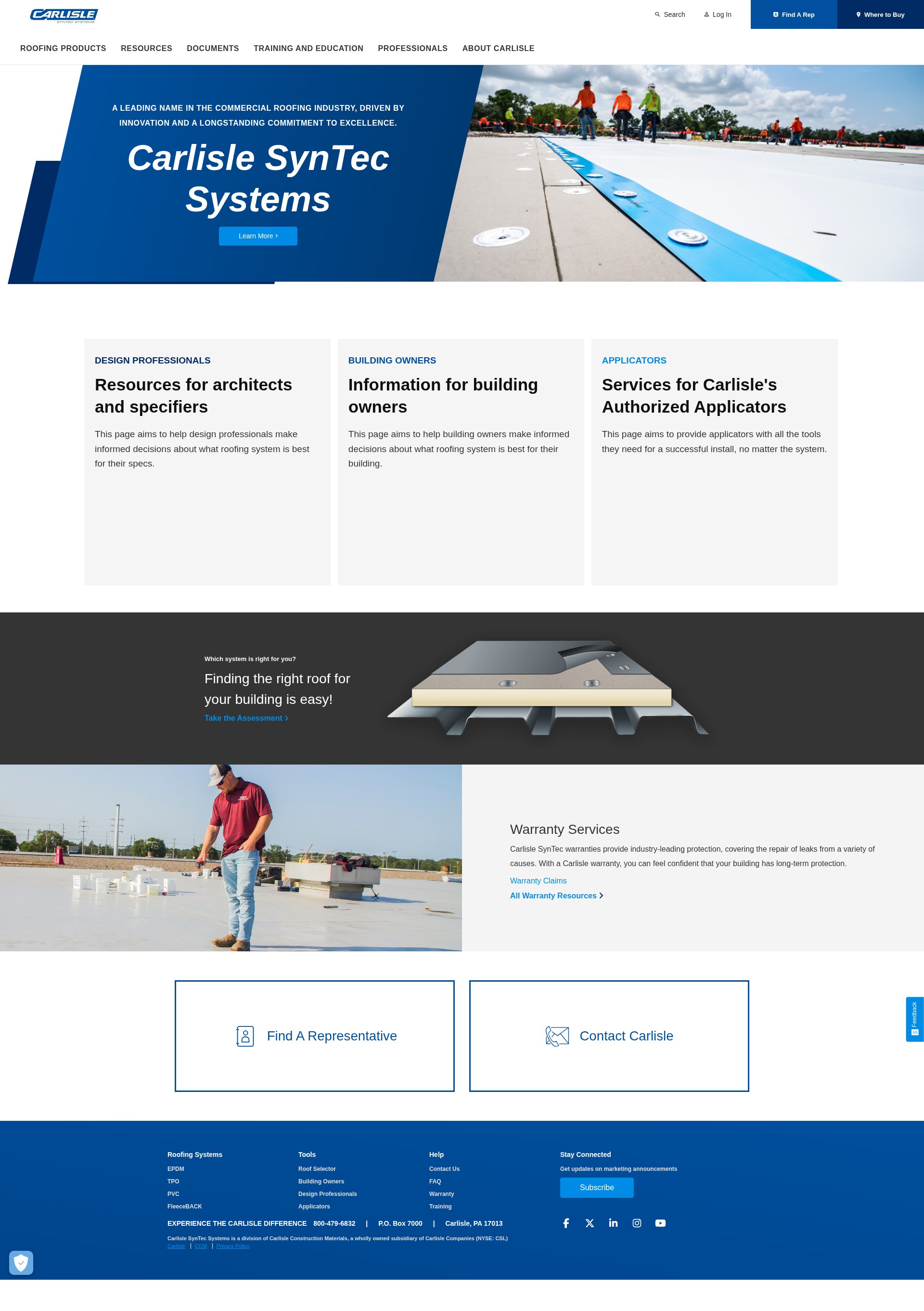 Screenshot of carlislesyntec.com