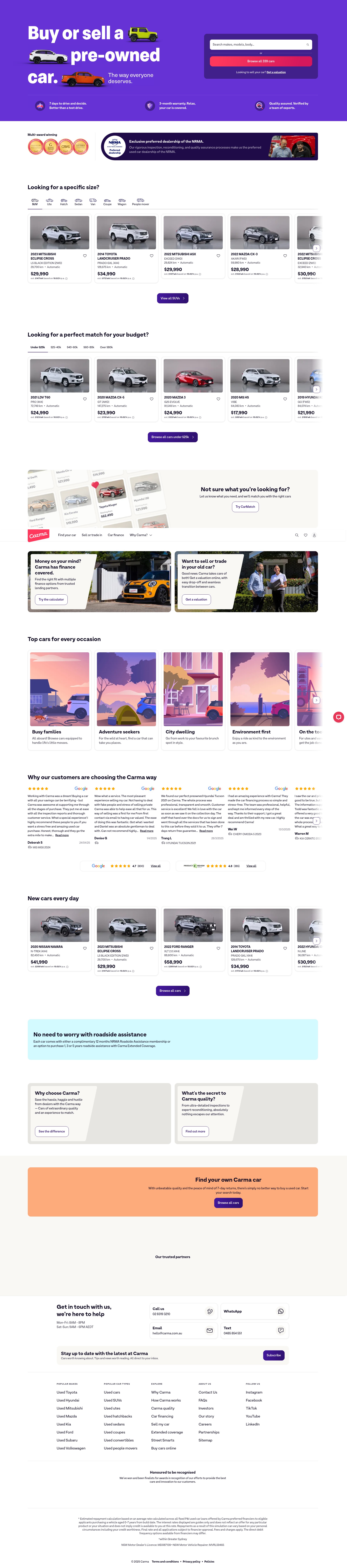 Screenshot of carma.com.au