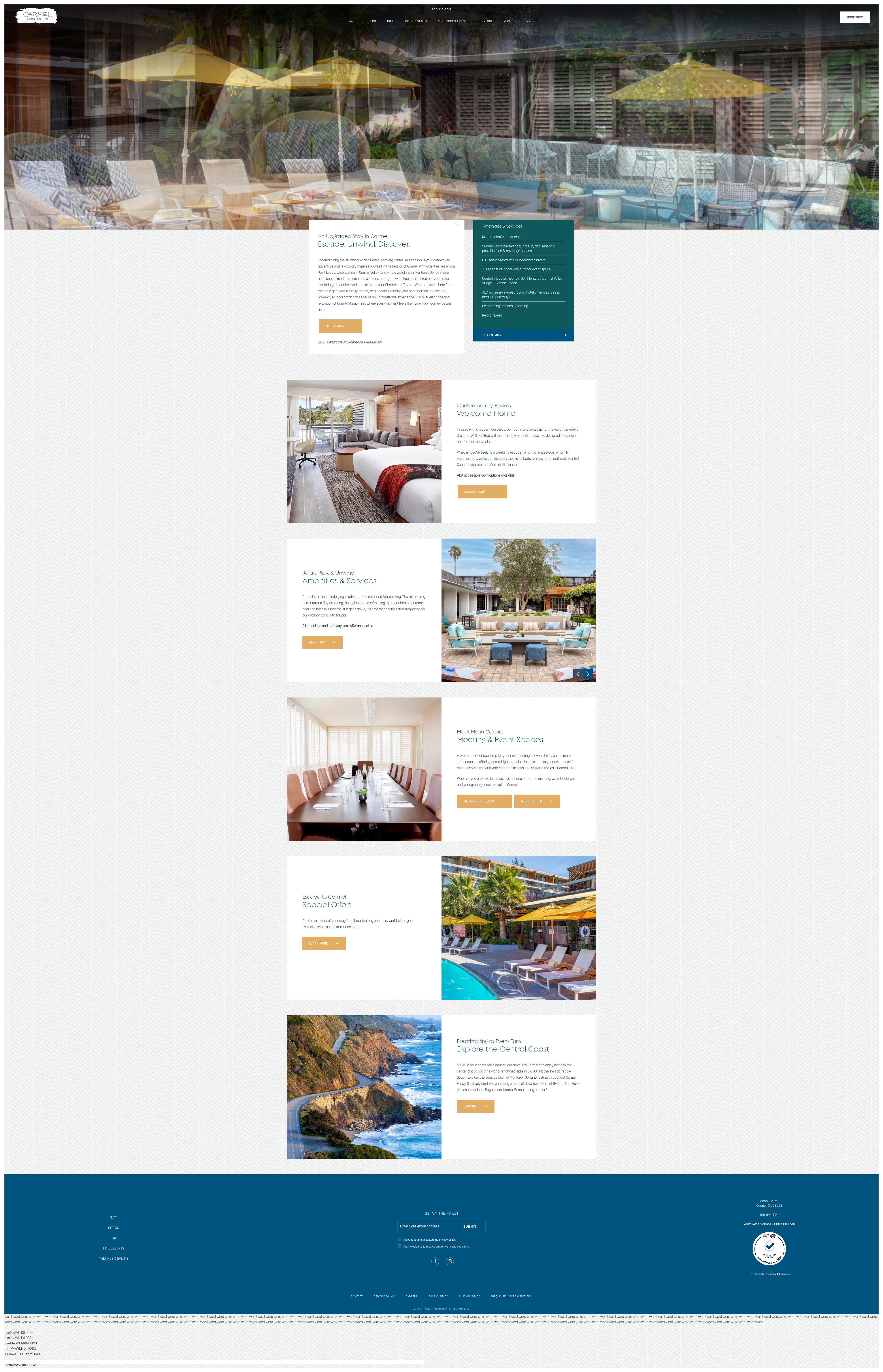 Screenshot of carmelmissioninn.com