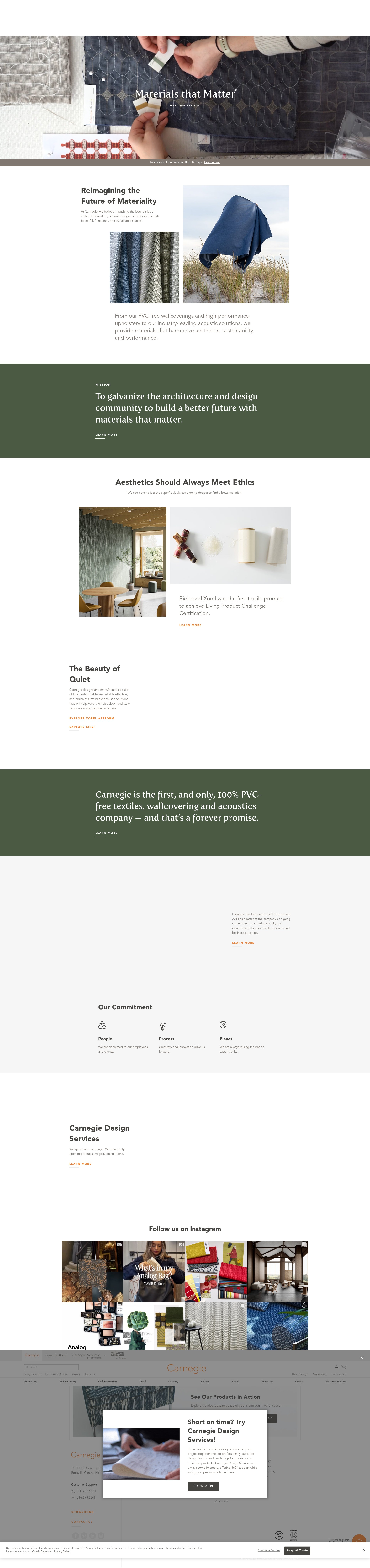 Screenshot of carnegiefabrics.com