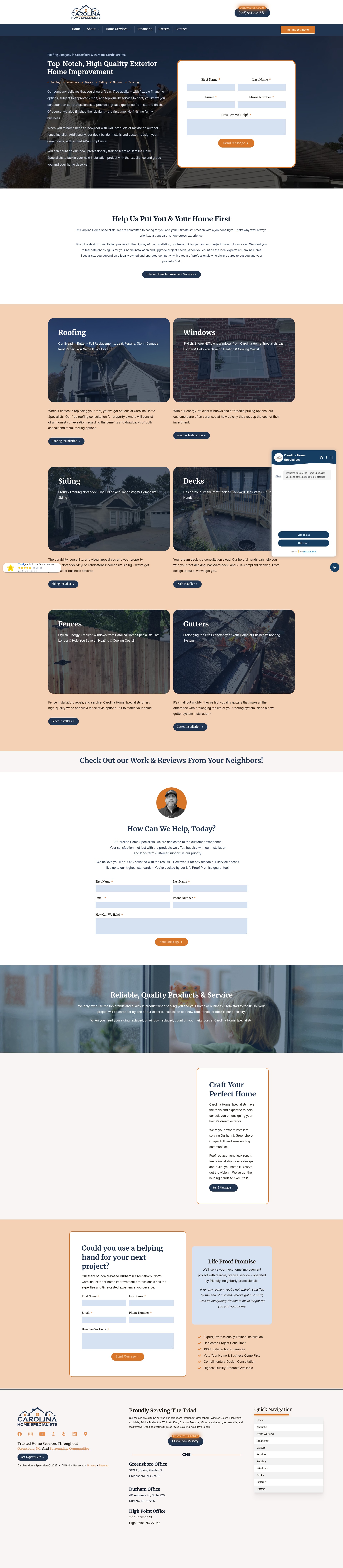 Screenshot of carolinahomespecialists.com