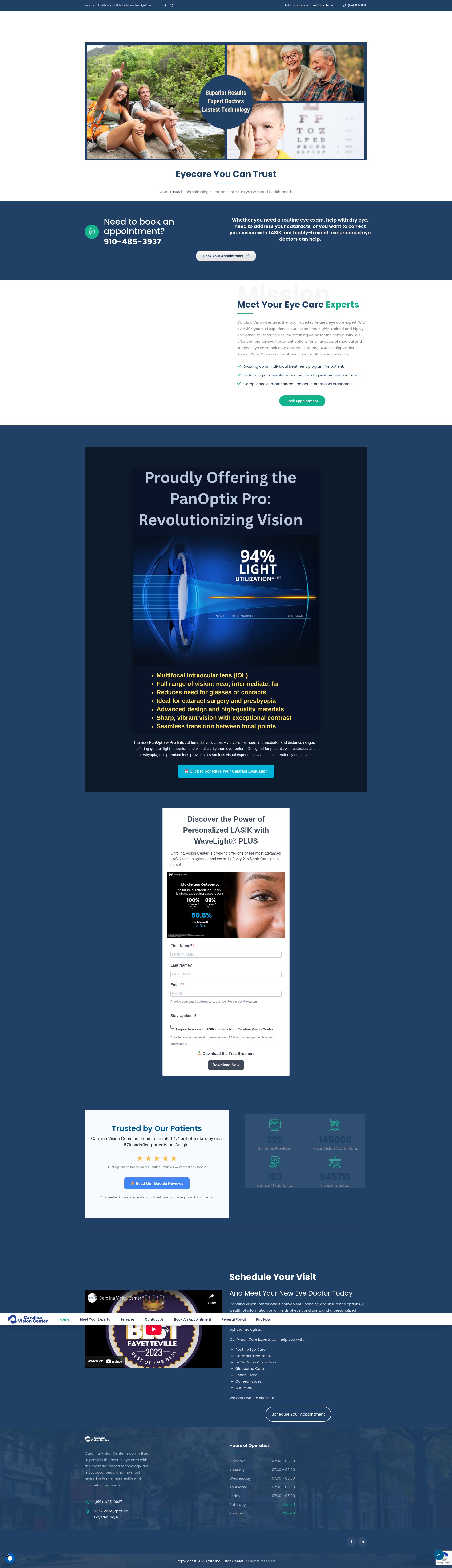 Screenshot of carolinavisioncenter.com