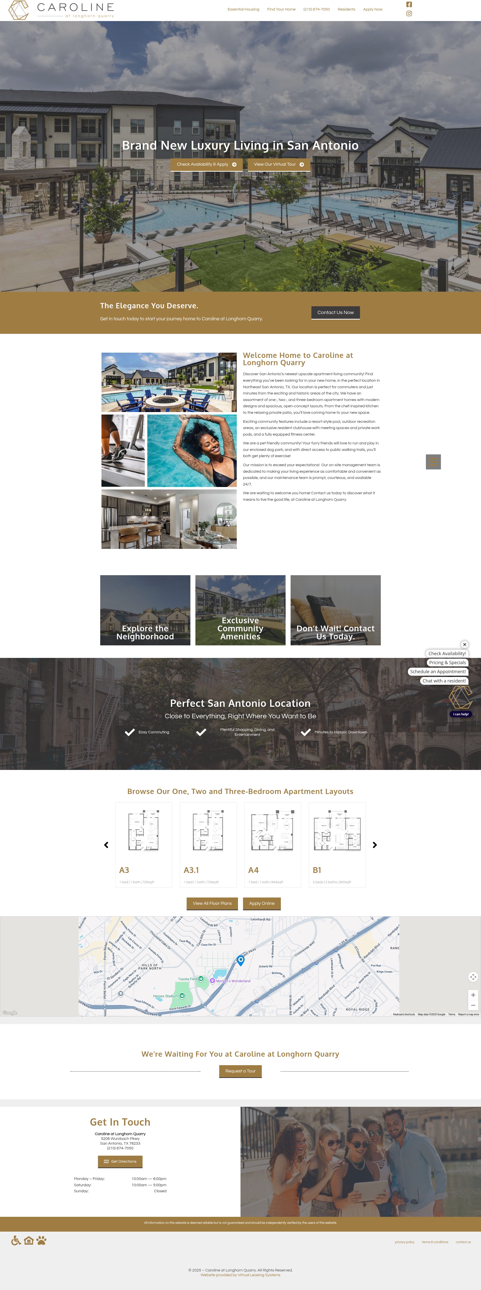 Screenshot of carolineatlonghornquarry.com