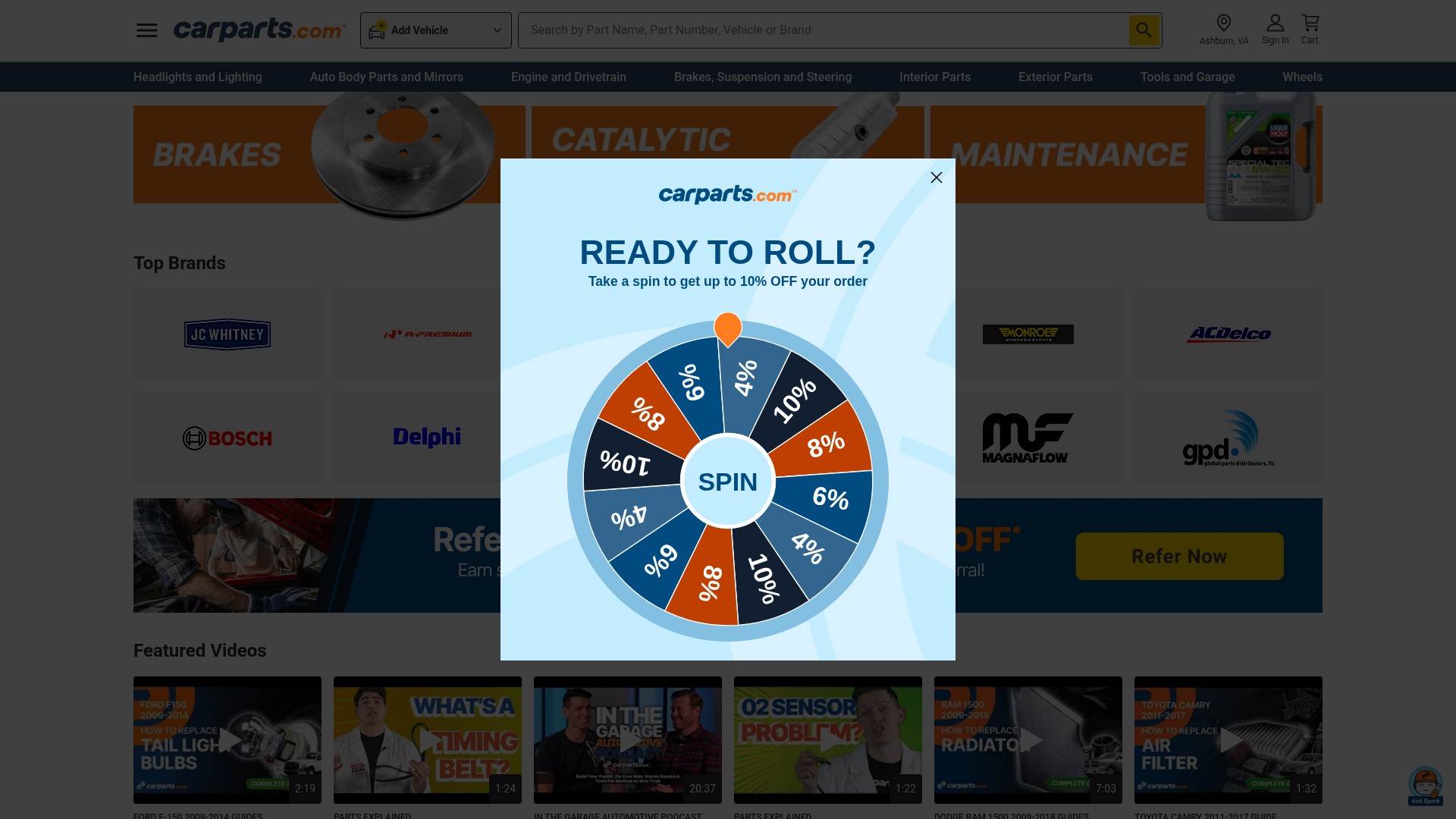 Screenshot of carparts.com