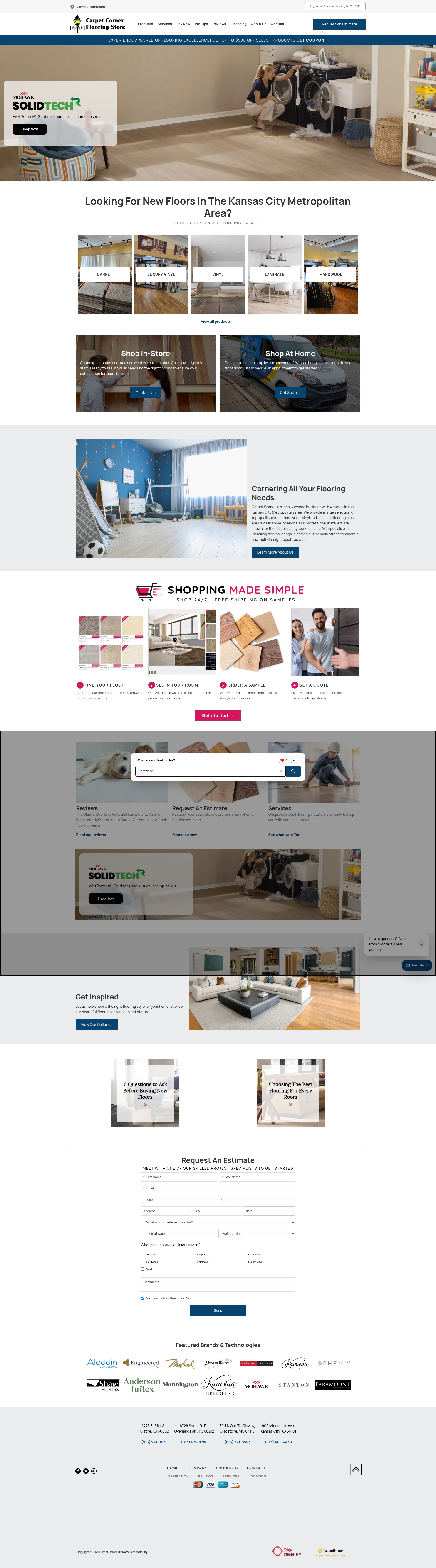 Screenshot of carpetcorneronline.com