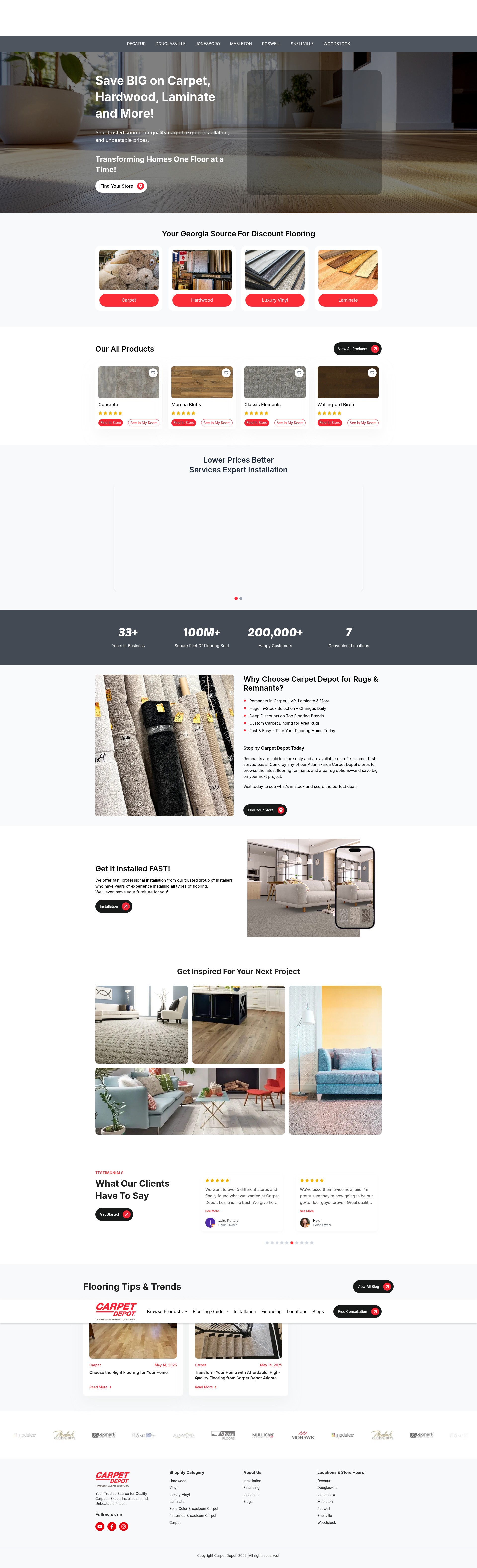 Screenshot of carpetdepotatlanta.com