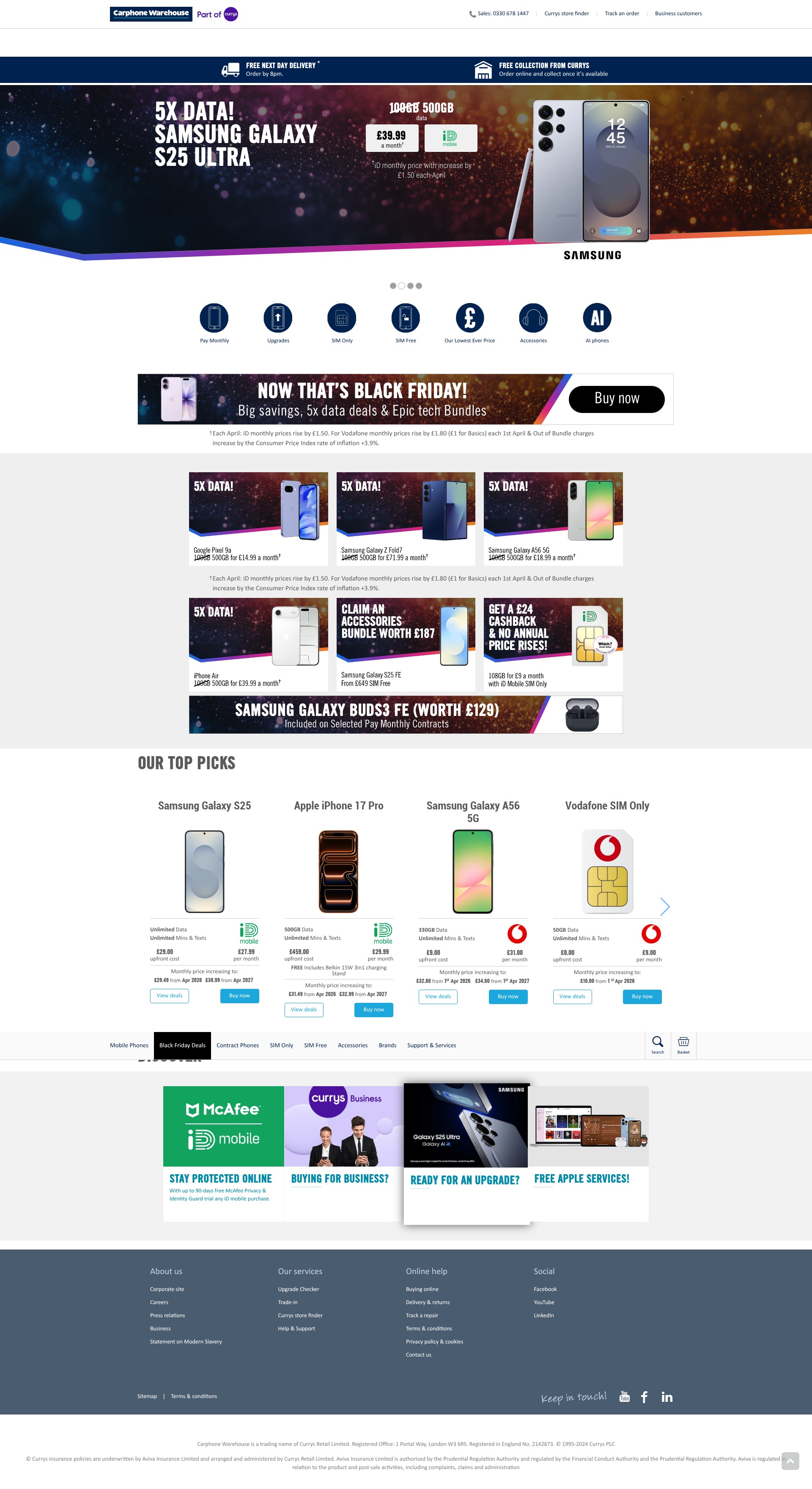 Screenshot of carphonewarehouse.com