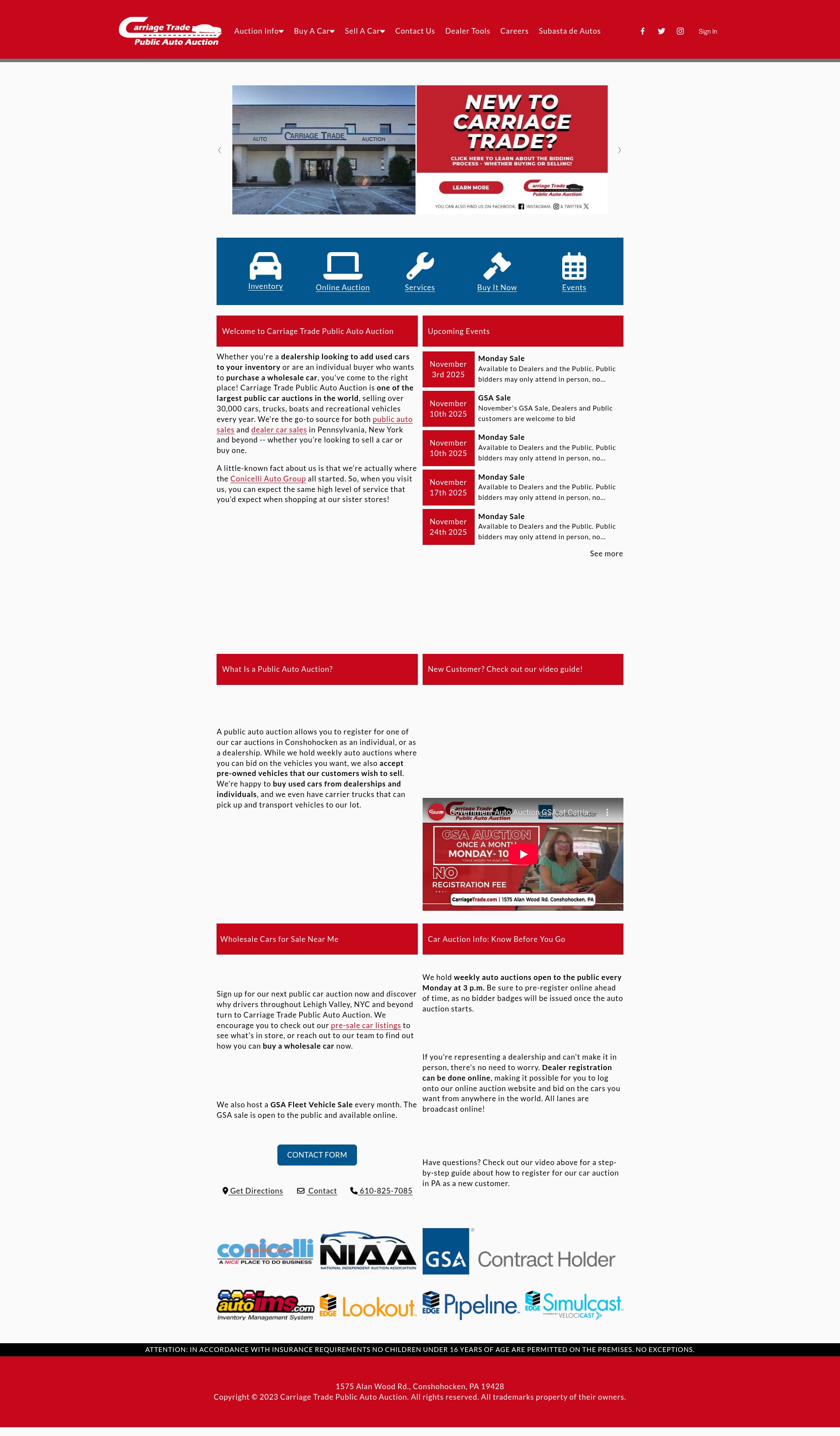 Screenshot of carriagetrade.com