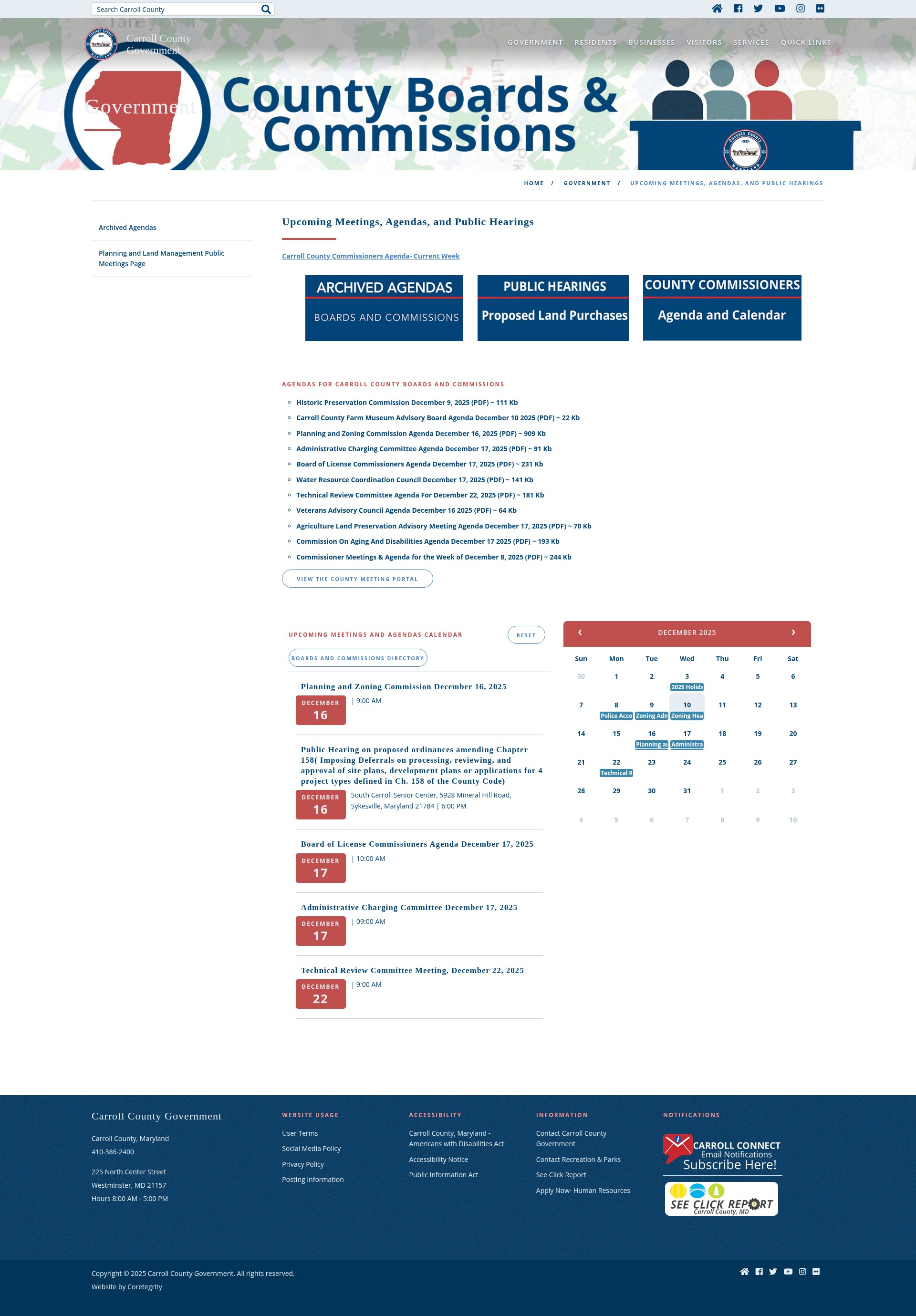Screenshot of carrollcountymd.gov