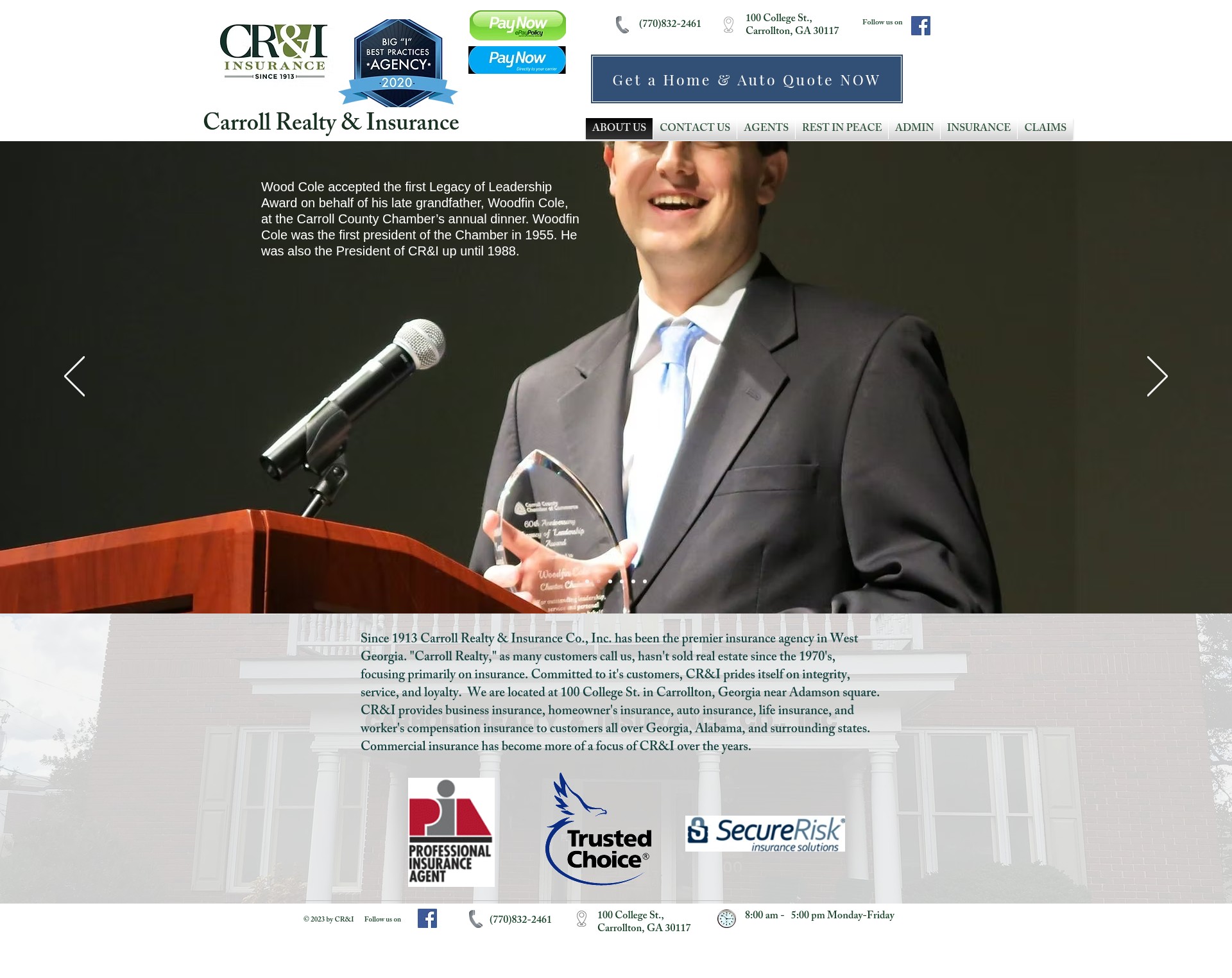 Screenshot of carrollrealtyandinsurance.com