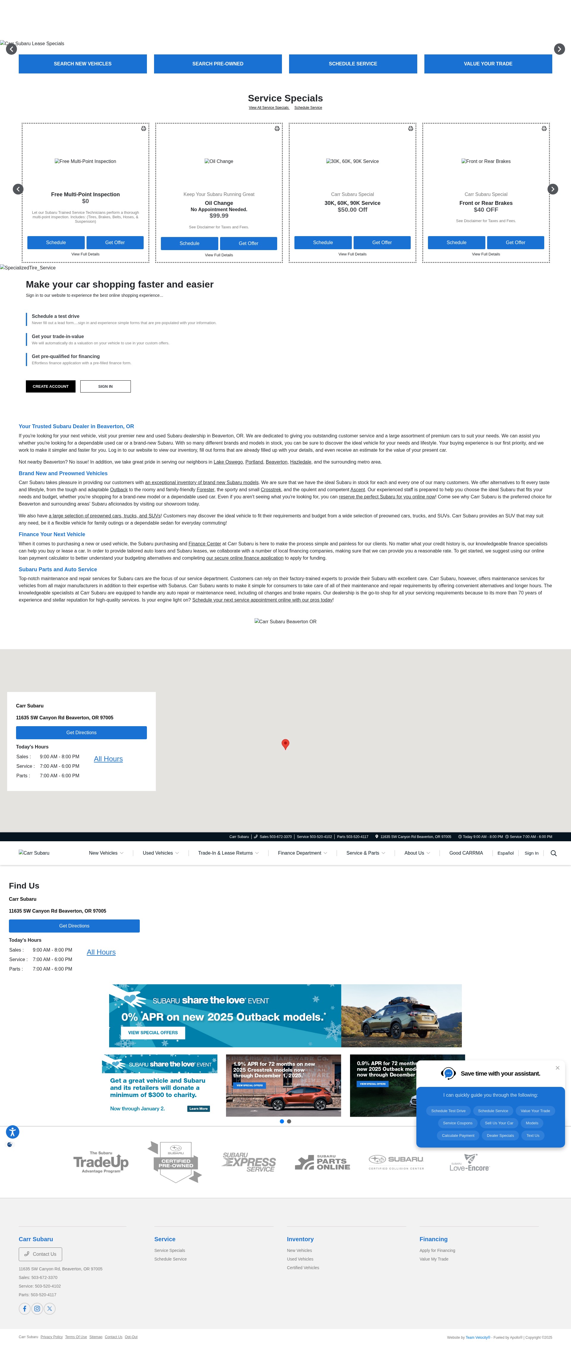 Screenshot of carrsubaru.com