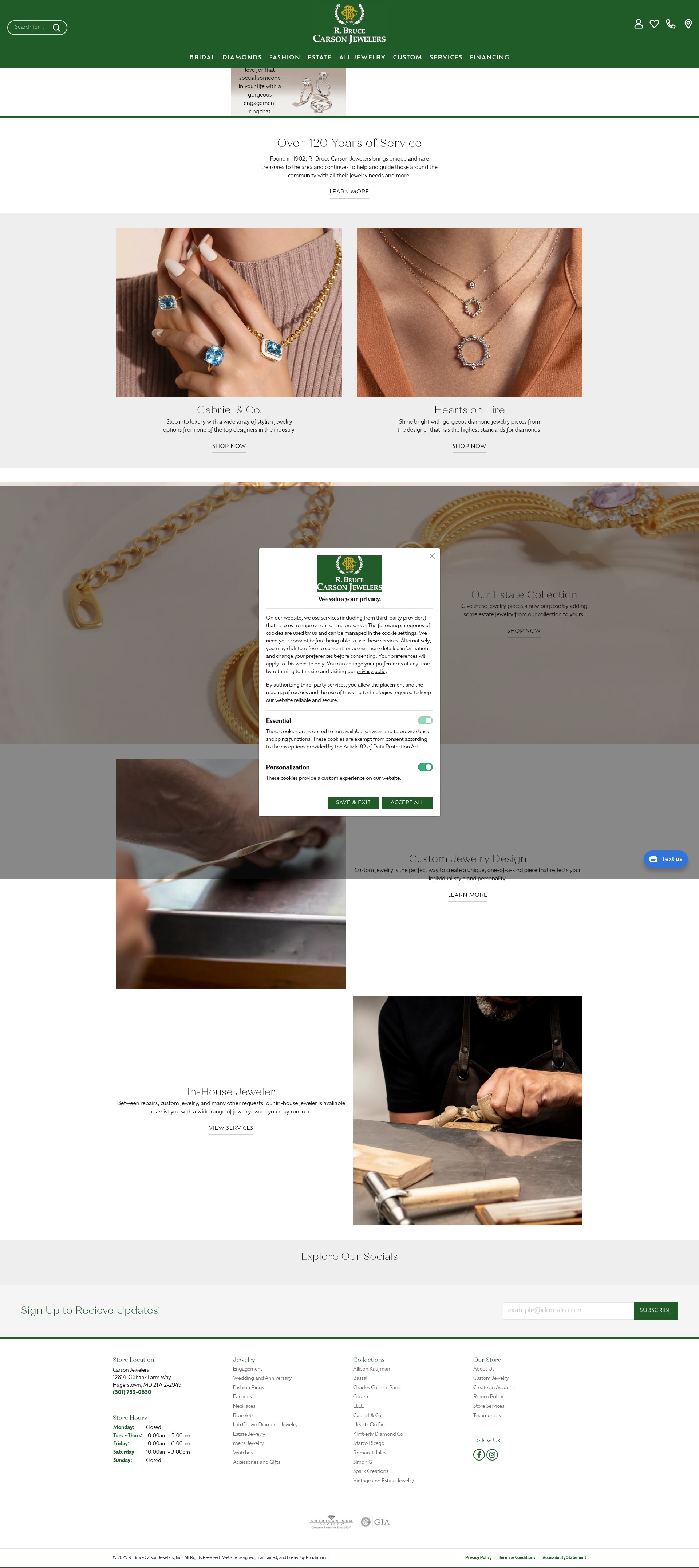 Screenshot of carsonjewelers.com