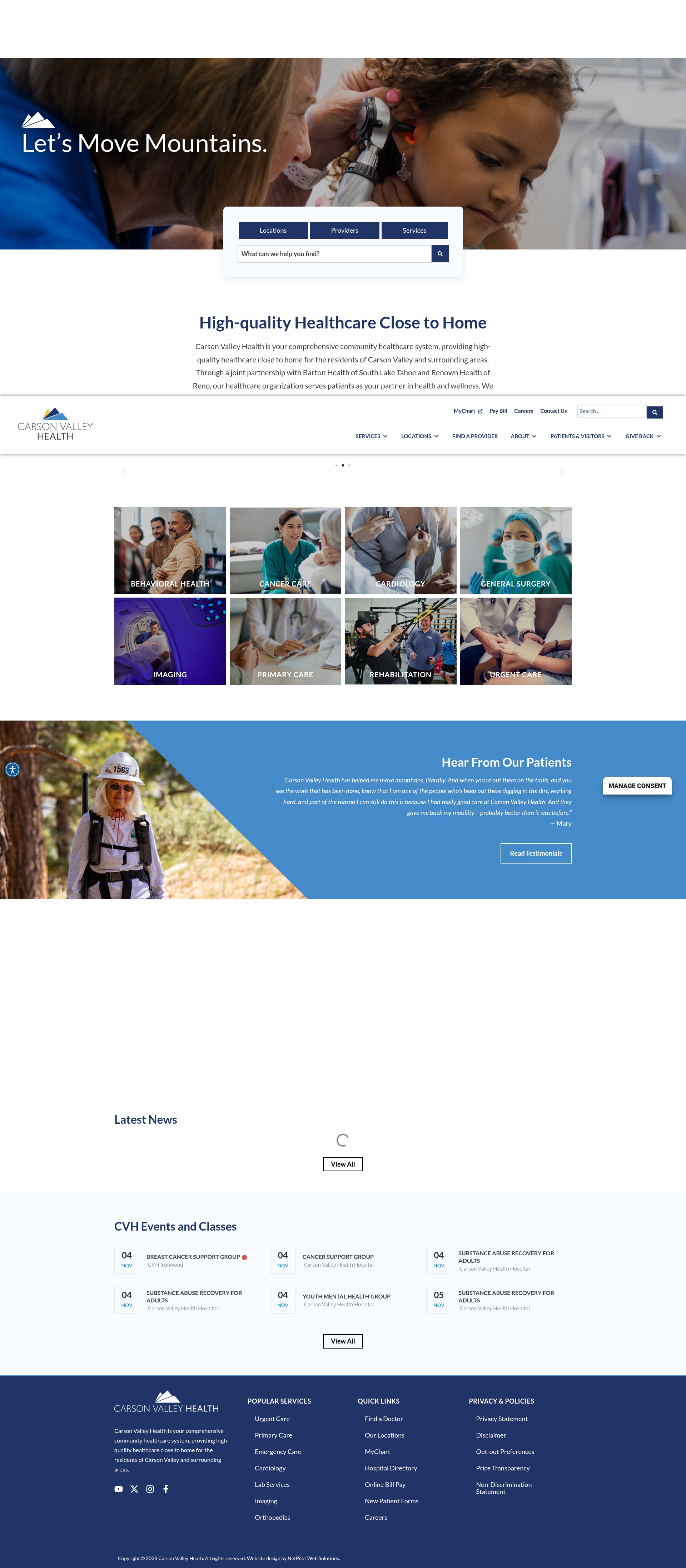 Screenshot of carsonvalleyhealth.org