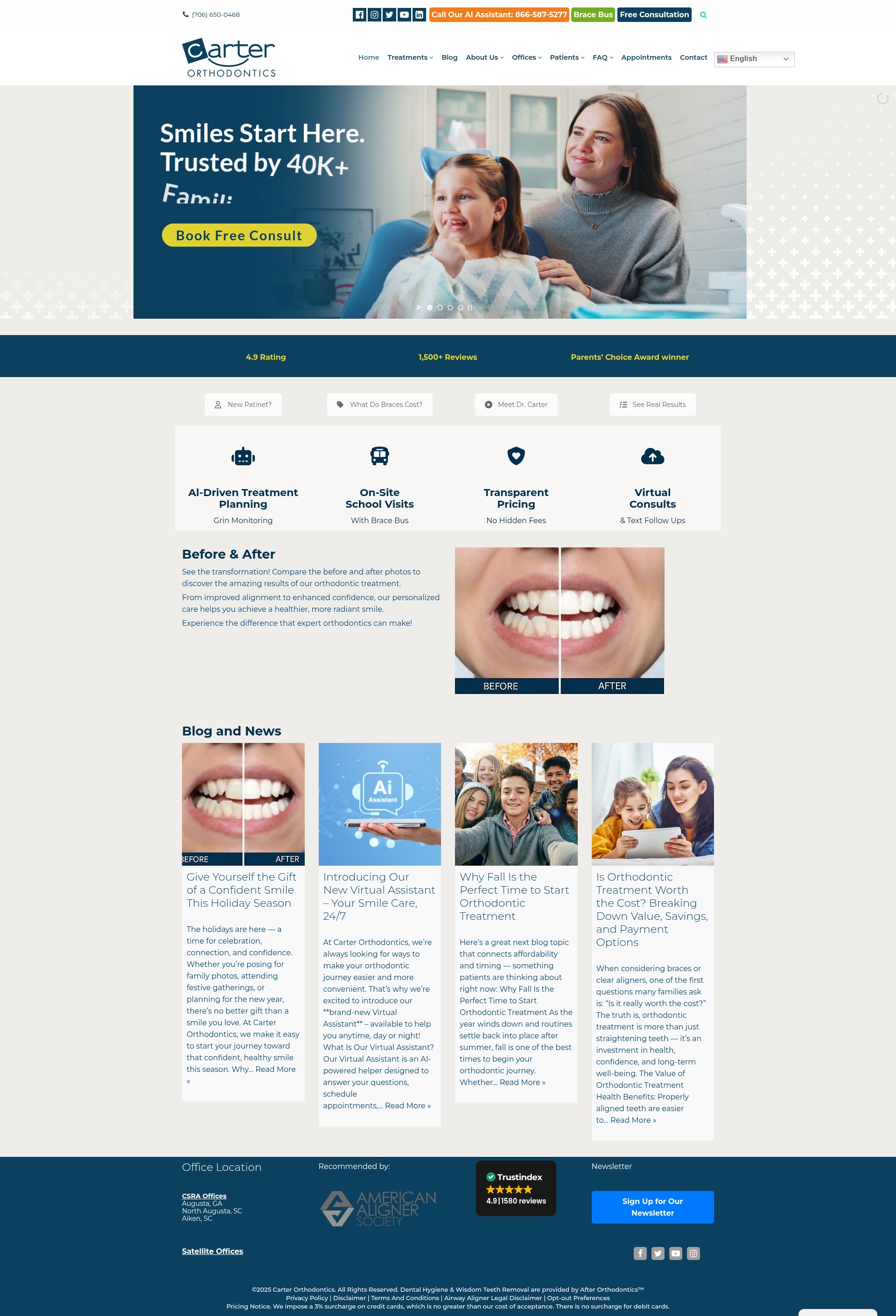 Screenshot of carterorthodontics.com