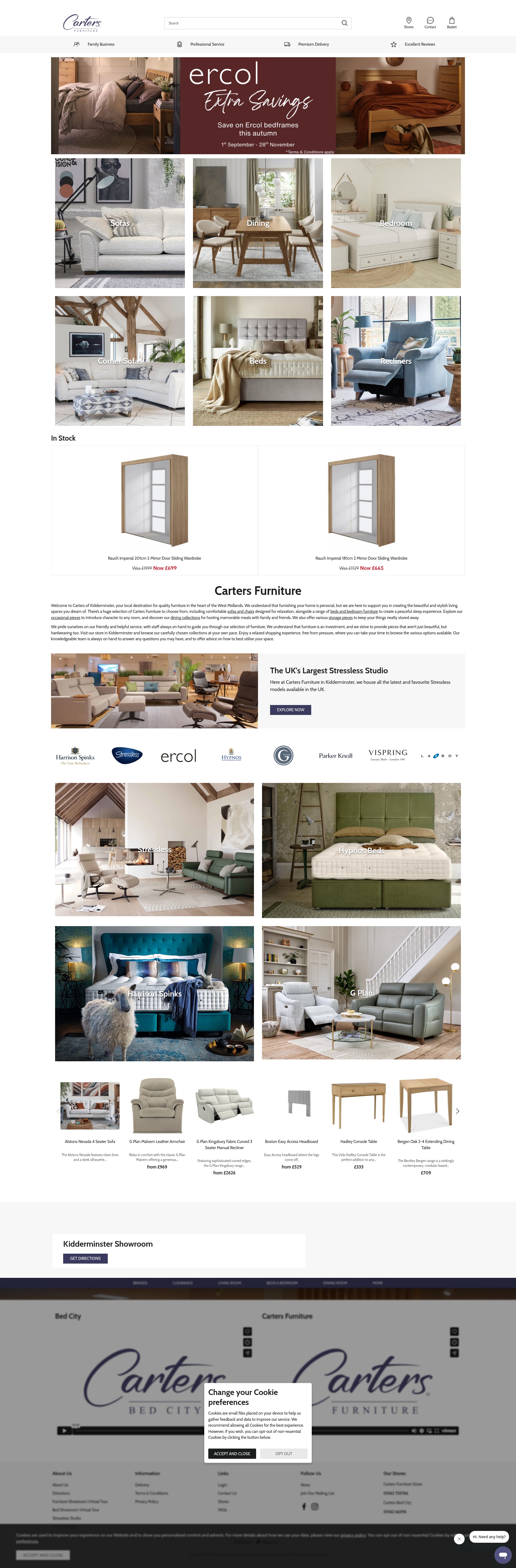 Screenshot of cartersfurnitureonline.co.uk