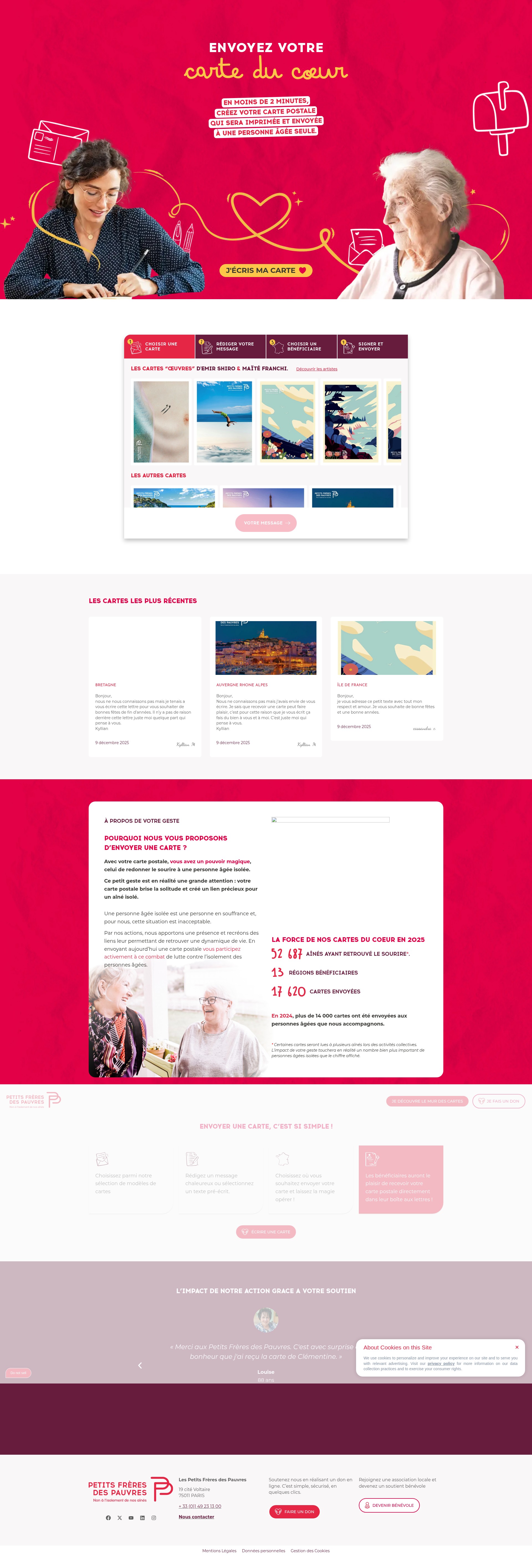 Screenshot of cartes.petitsfreresdespauvres.fr