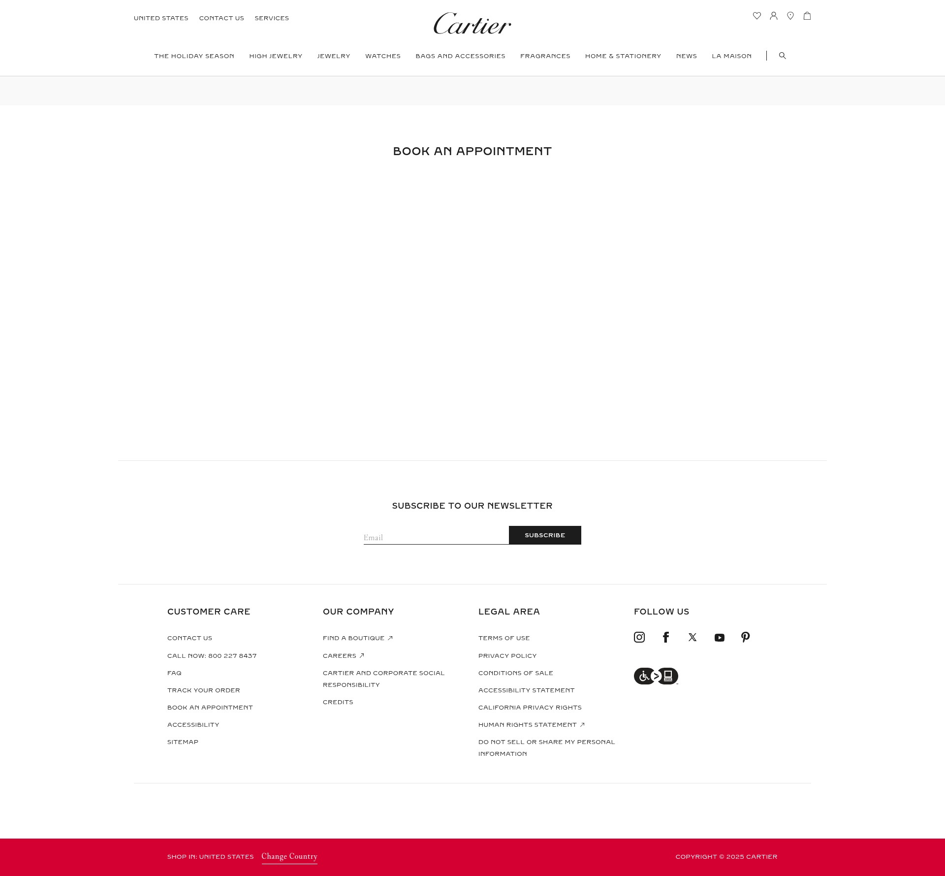 Screenshot of cartier.com