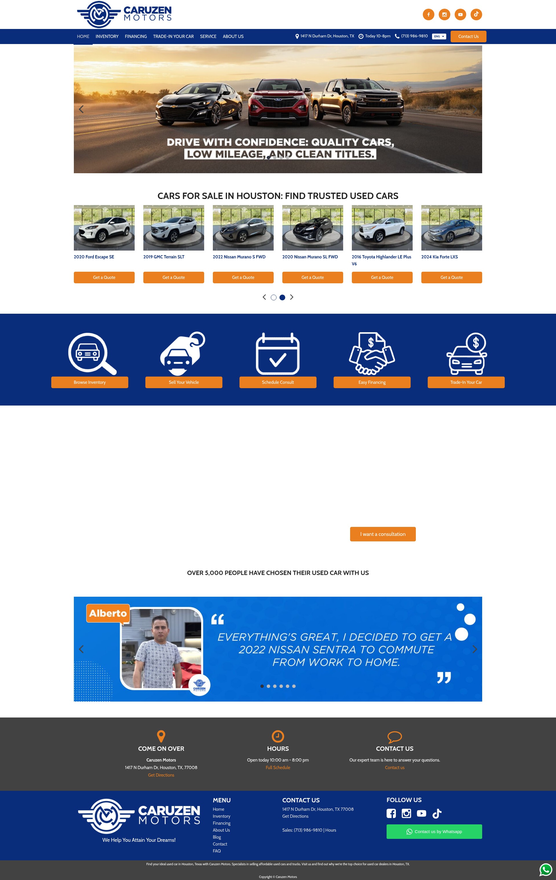 Screenshot of caruzenmotors.com