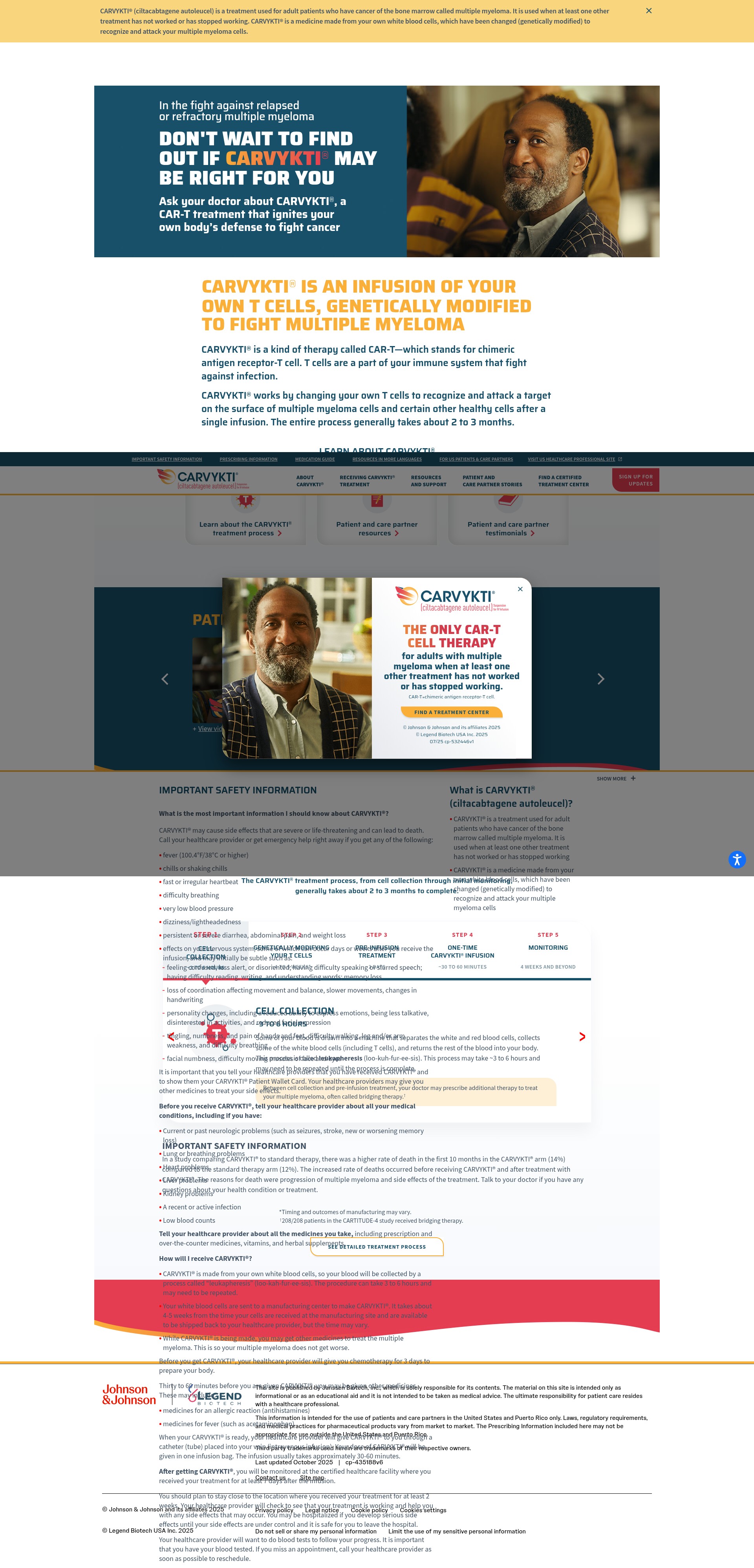 Screenshot of carvykti.com