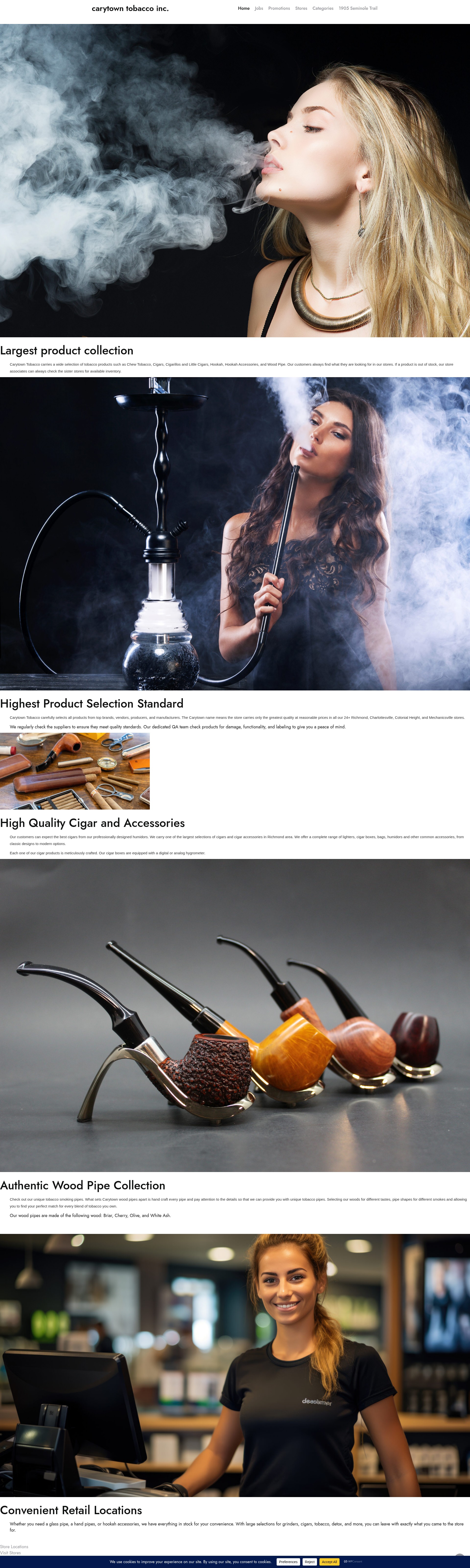 Screenshot of carytowntobacco.com