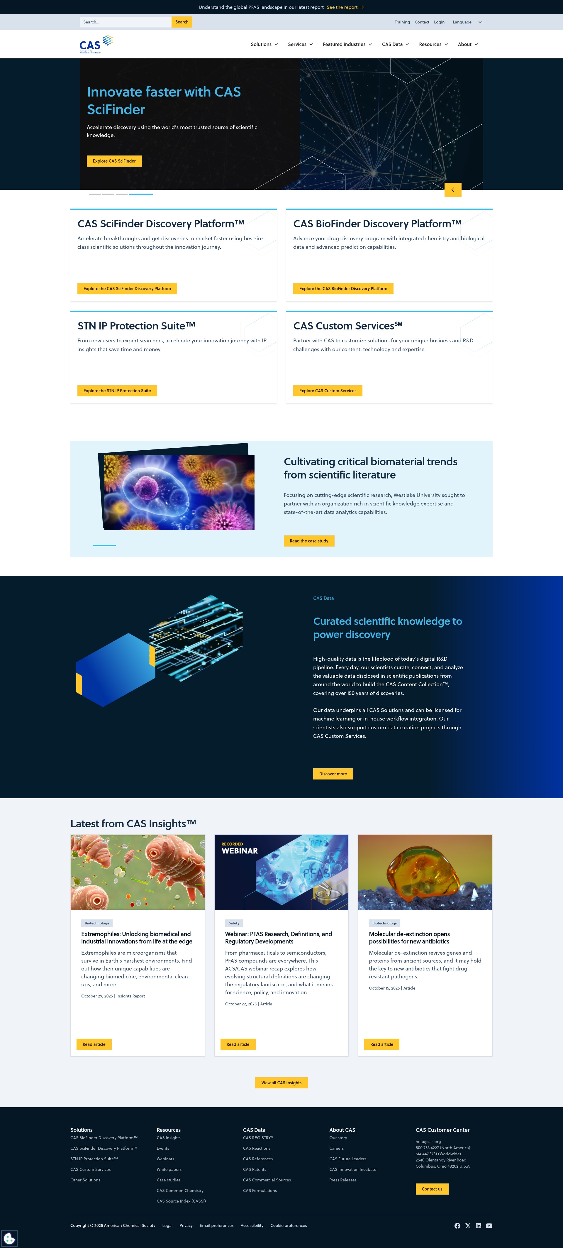 Screenshot of cas.org