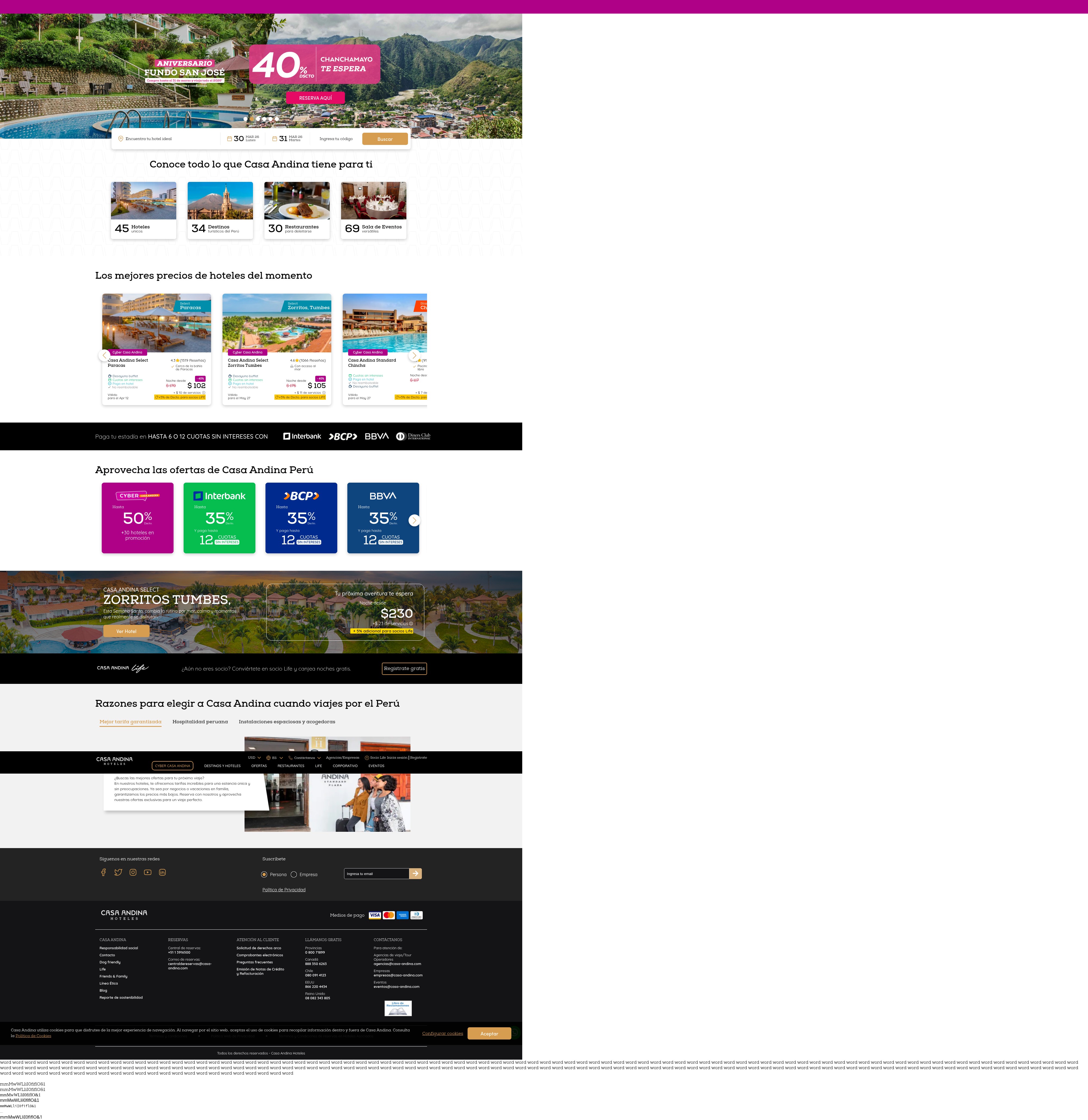 Screenshot of casa-andina.com