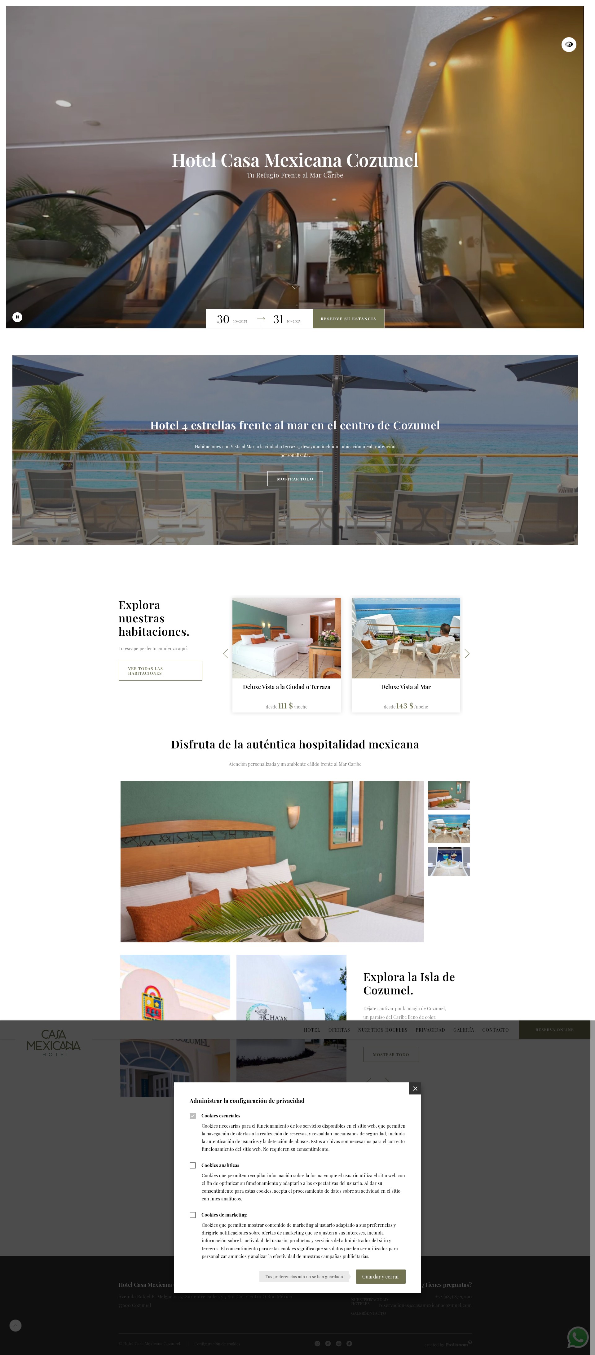 Screenshot of casamexicanacozumel.com
