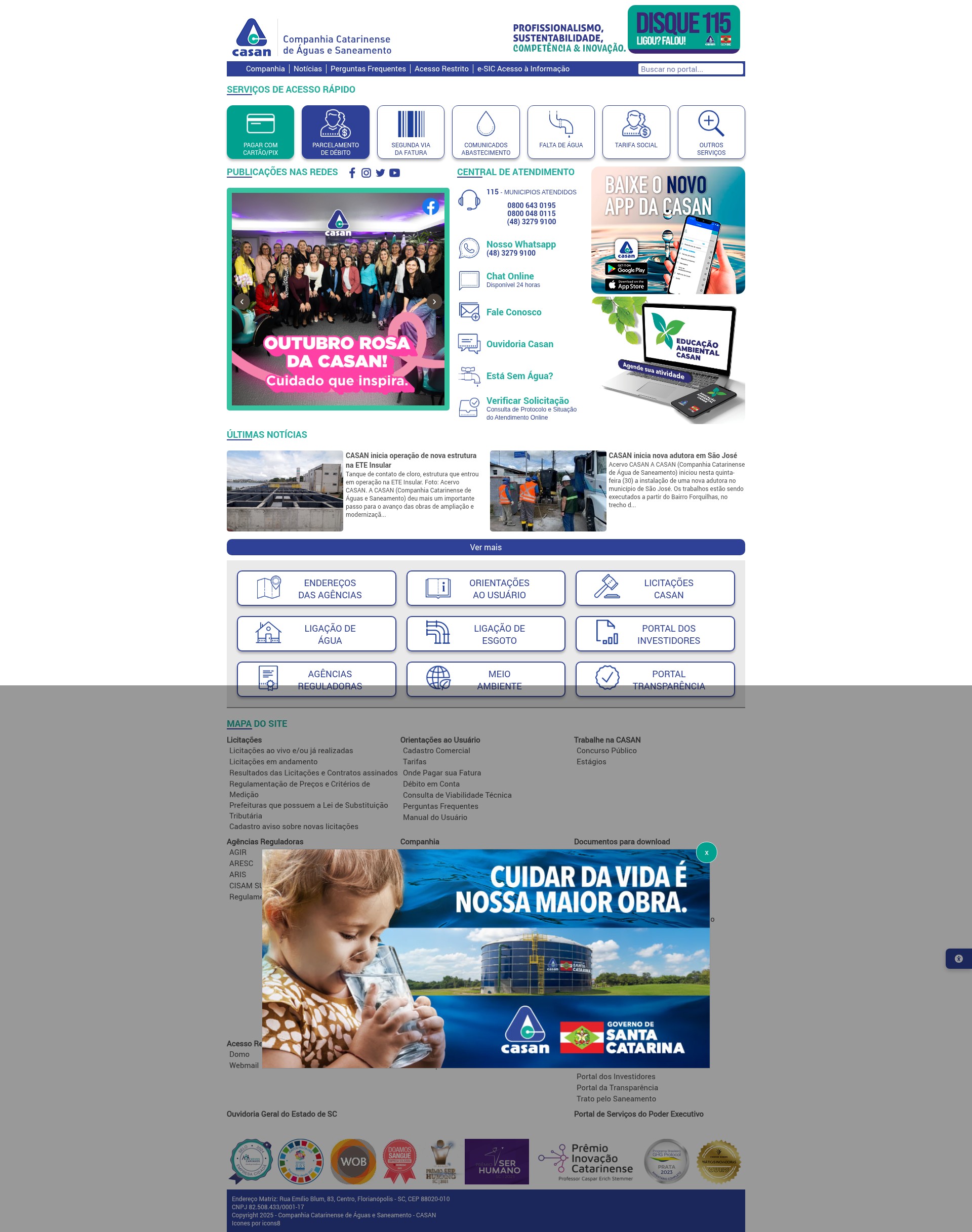 Screenshot of casan.com.br