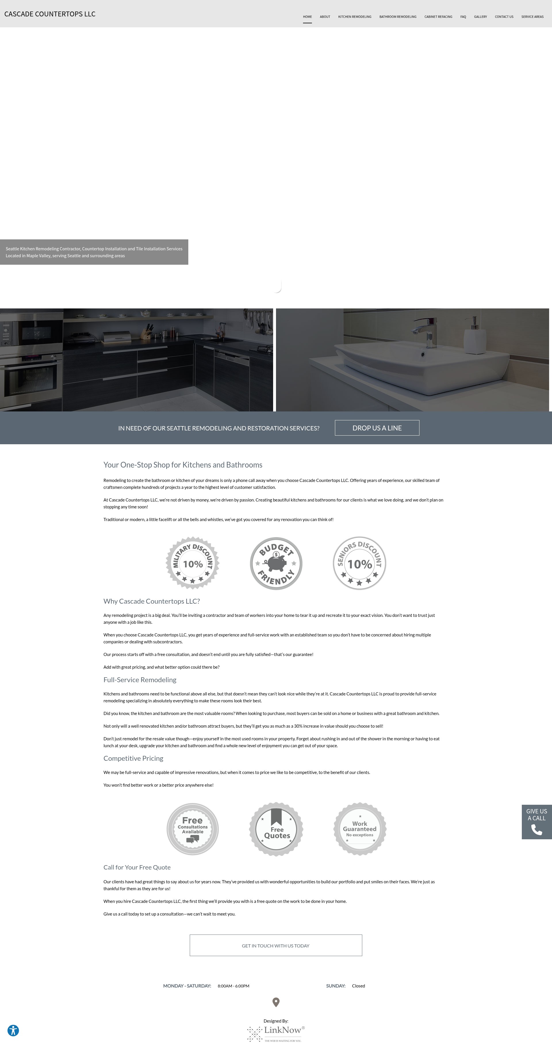Screenshot of cascadecountertopsllcwa.com