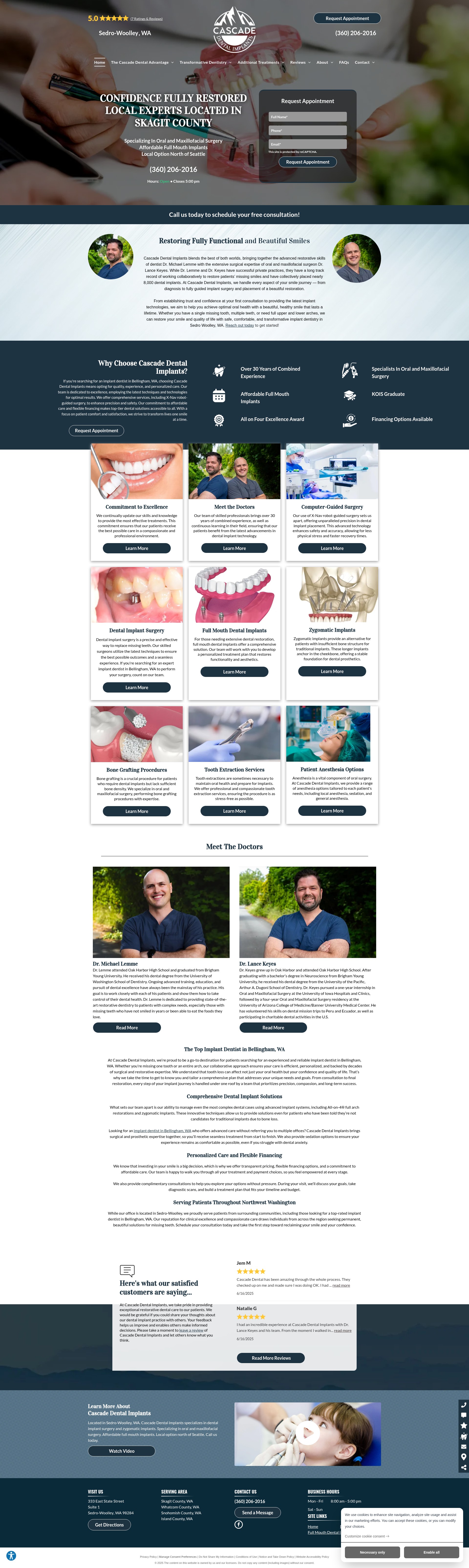 Screenshot of cascadedentalimplants.com