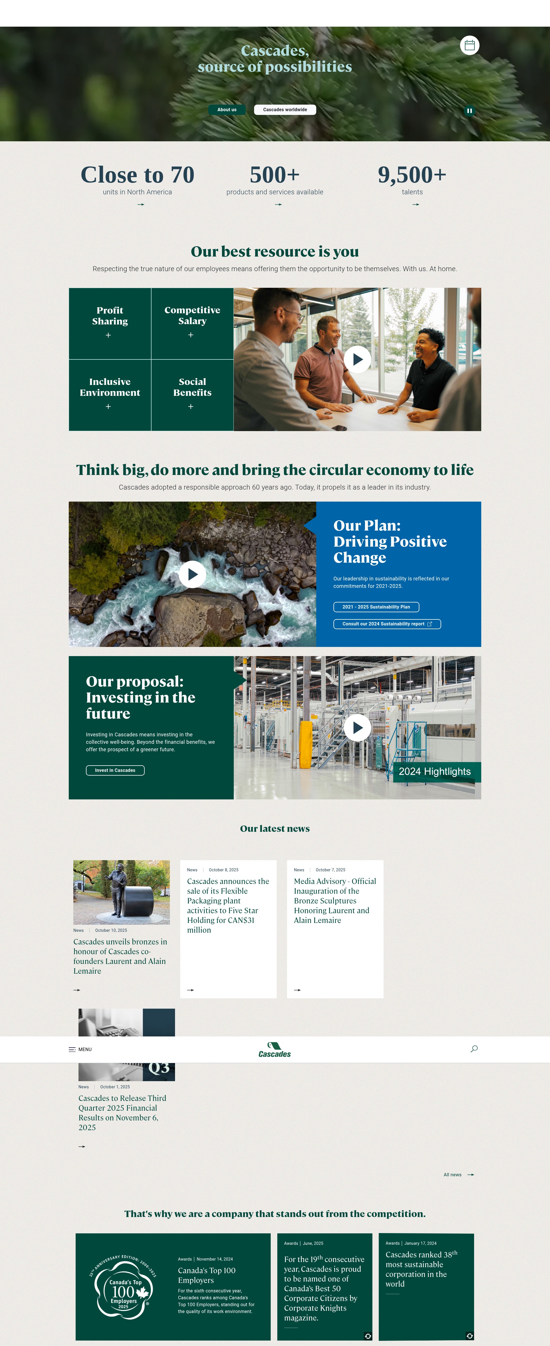 Screenshot of cascades.com