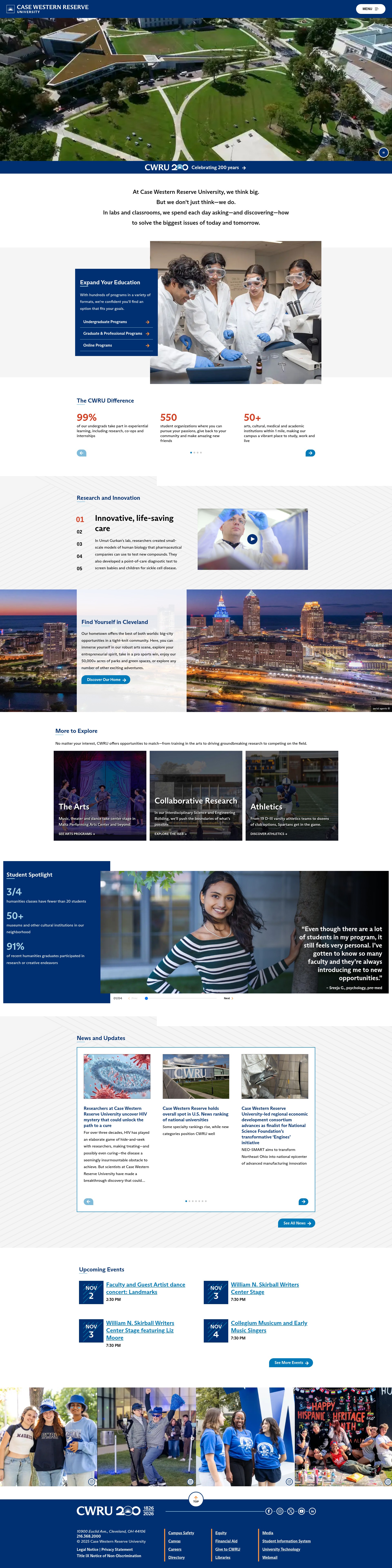 Screenshot of case.edu